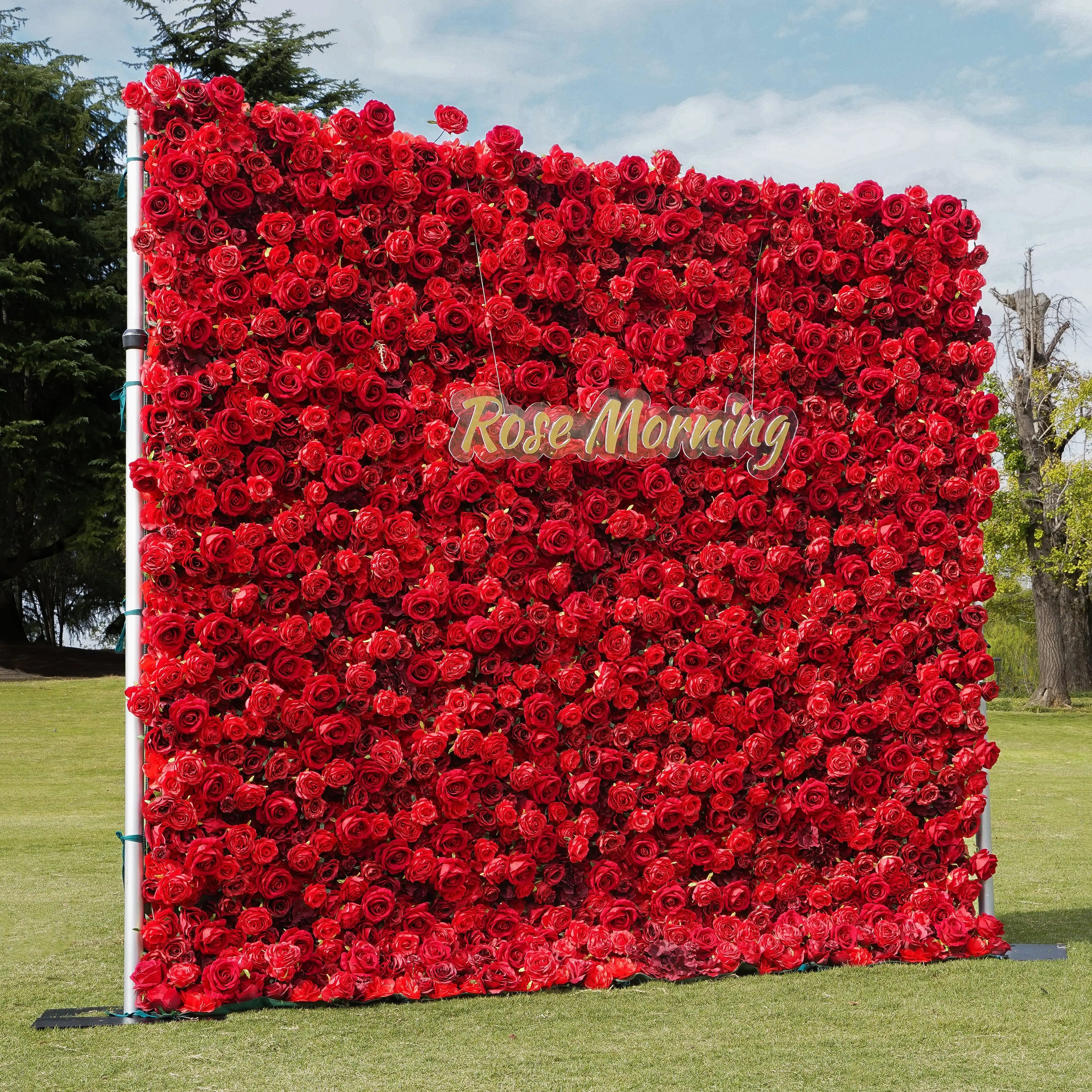 Stacie:5D Garden Series New Fabric Artificial rolling up curtain flower wall