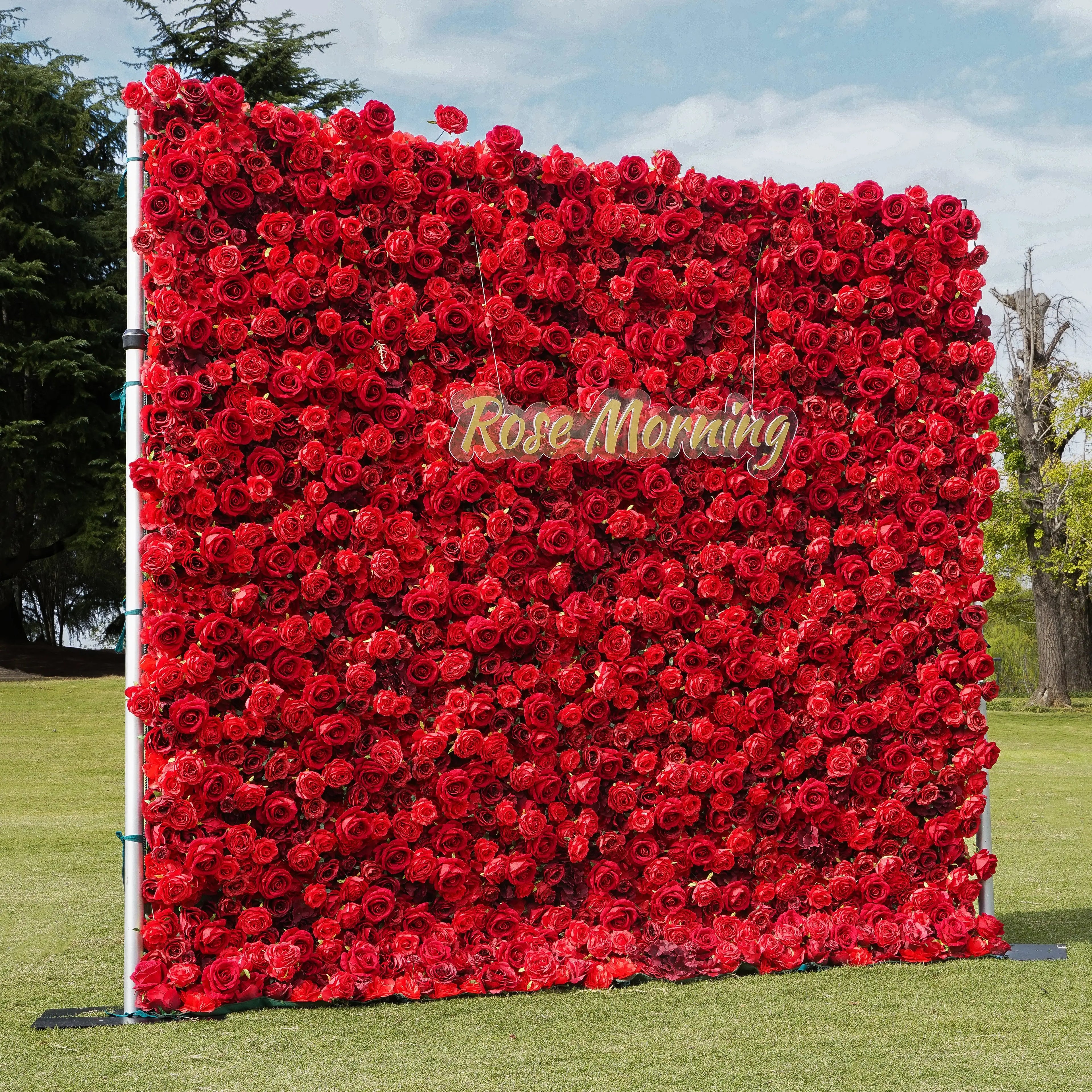 Stacie:5D Garden Series New Fabric Artificial rolling up curtain flower wall