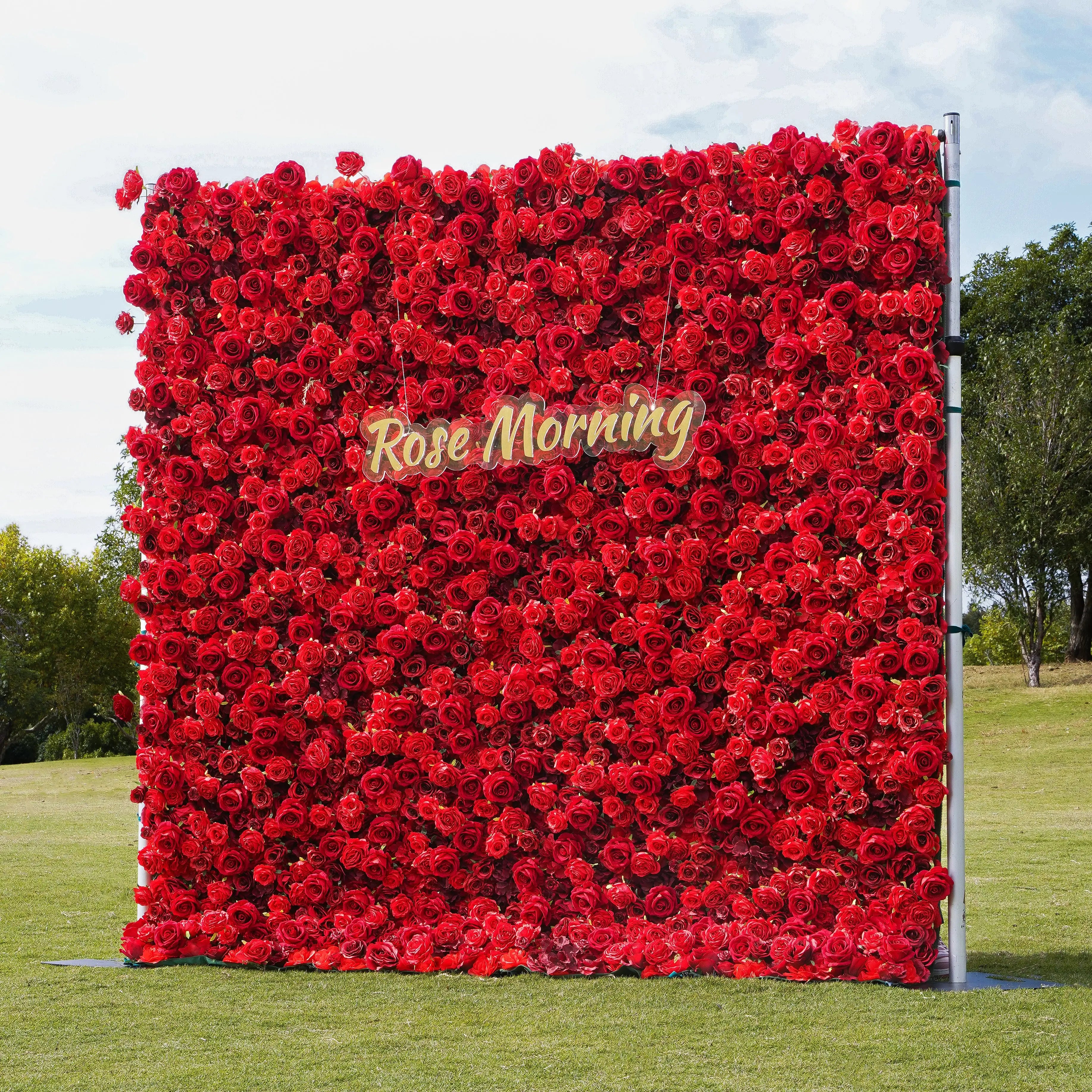 Stacie:5D Garden Series New Fabric Artificial rolling up curtain flower wall