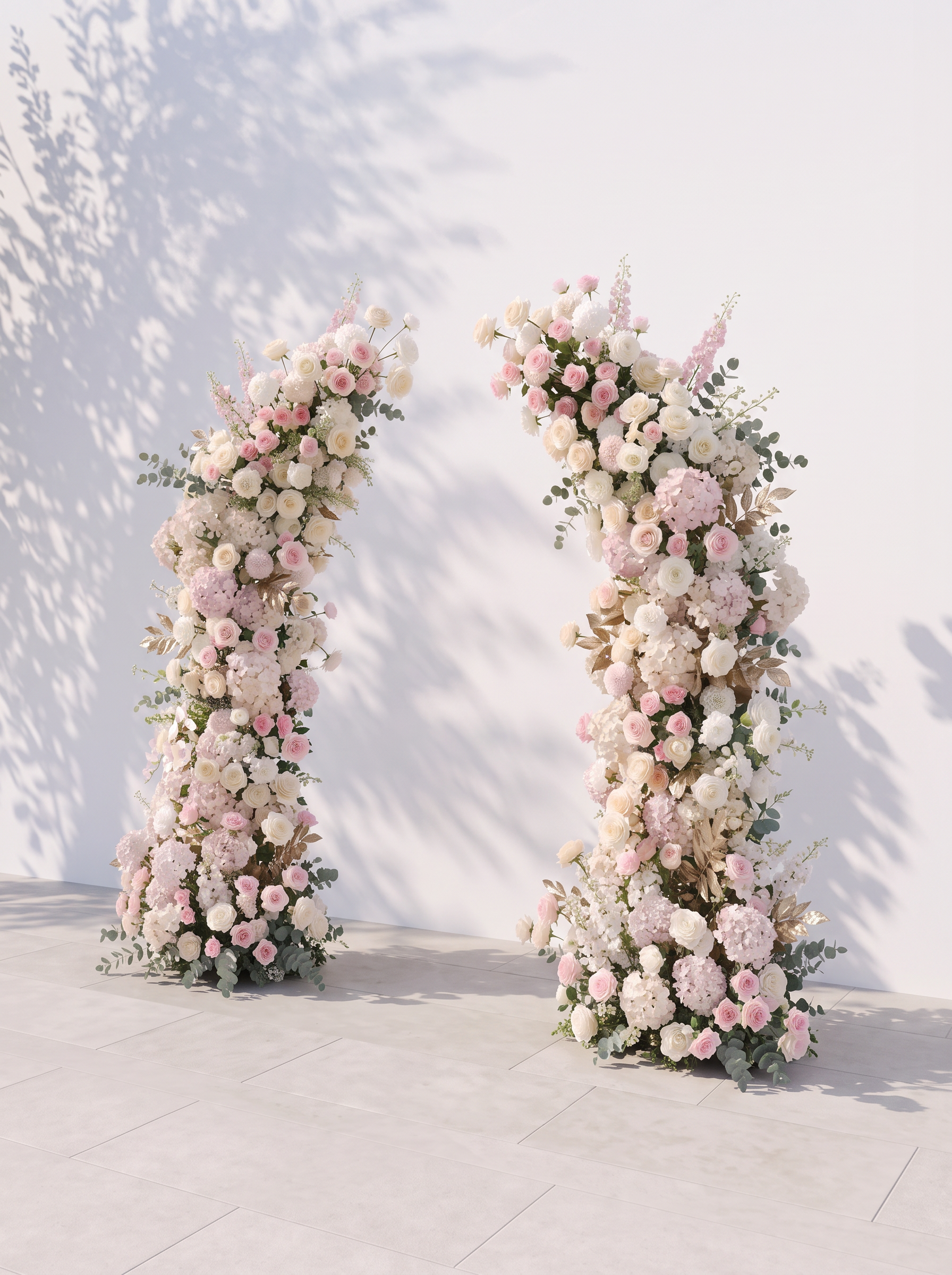 Stelella Luxury Horn Shaped Flower Arch with Frame for Wedding Party Event Backdrop Decoration — right view