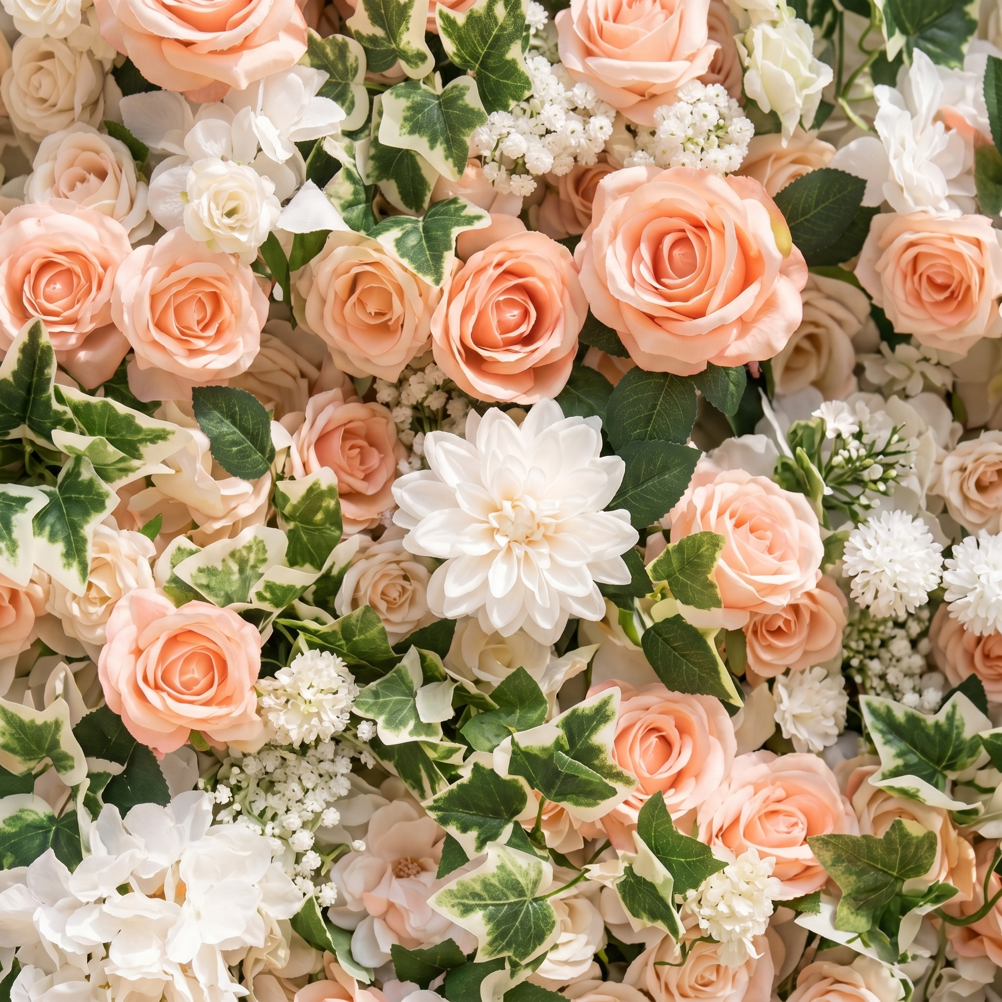 Stelsira: Luxury 4D Pink&WhiteWedding Flower wall with Pink Roses&Greenery for Wedding&Event Decor stelsira detail 2