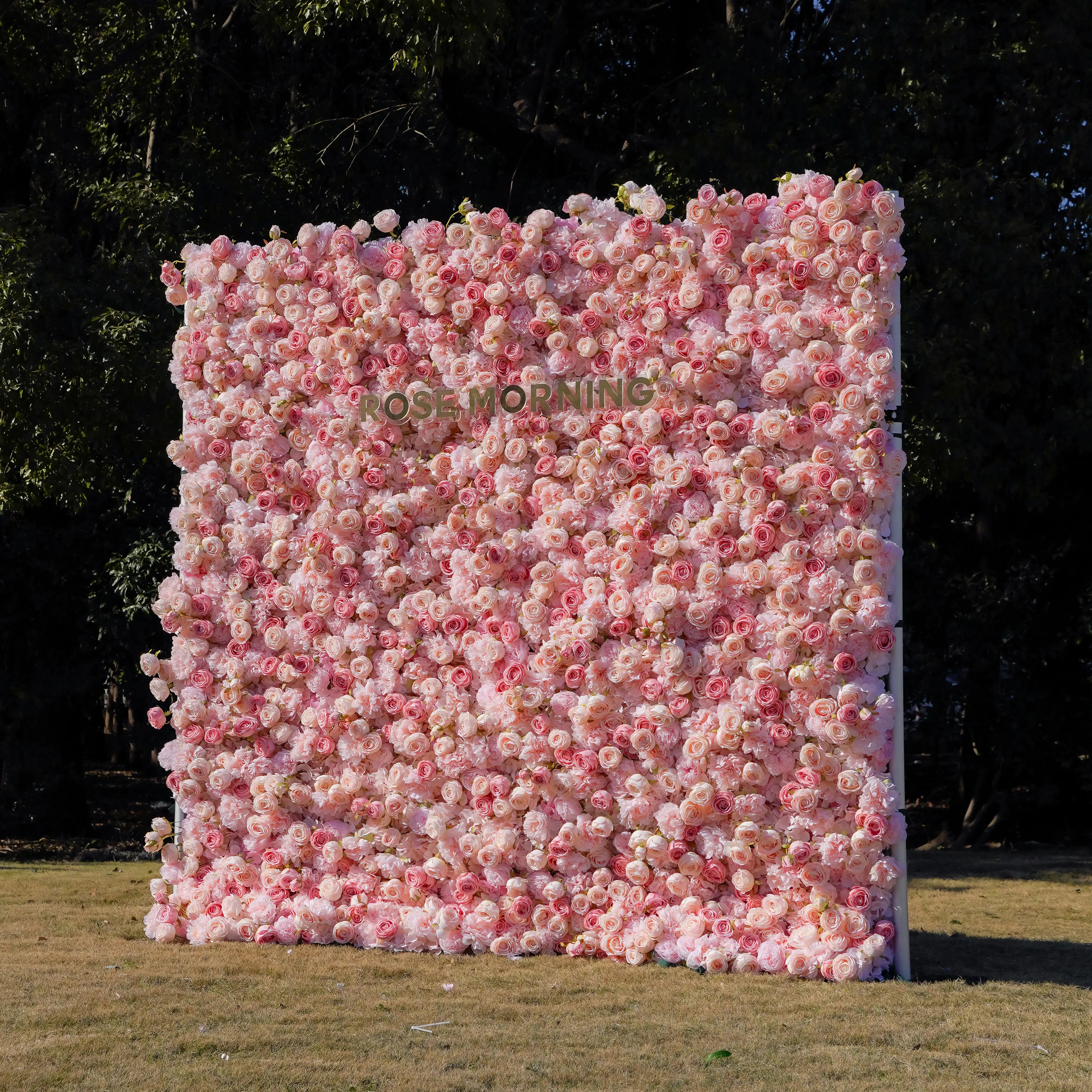 Sue:5D Garden Series New Fabric Artificial rolling up curtain flower wall Rose Morning