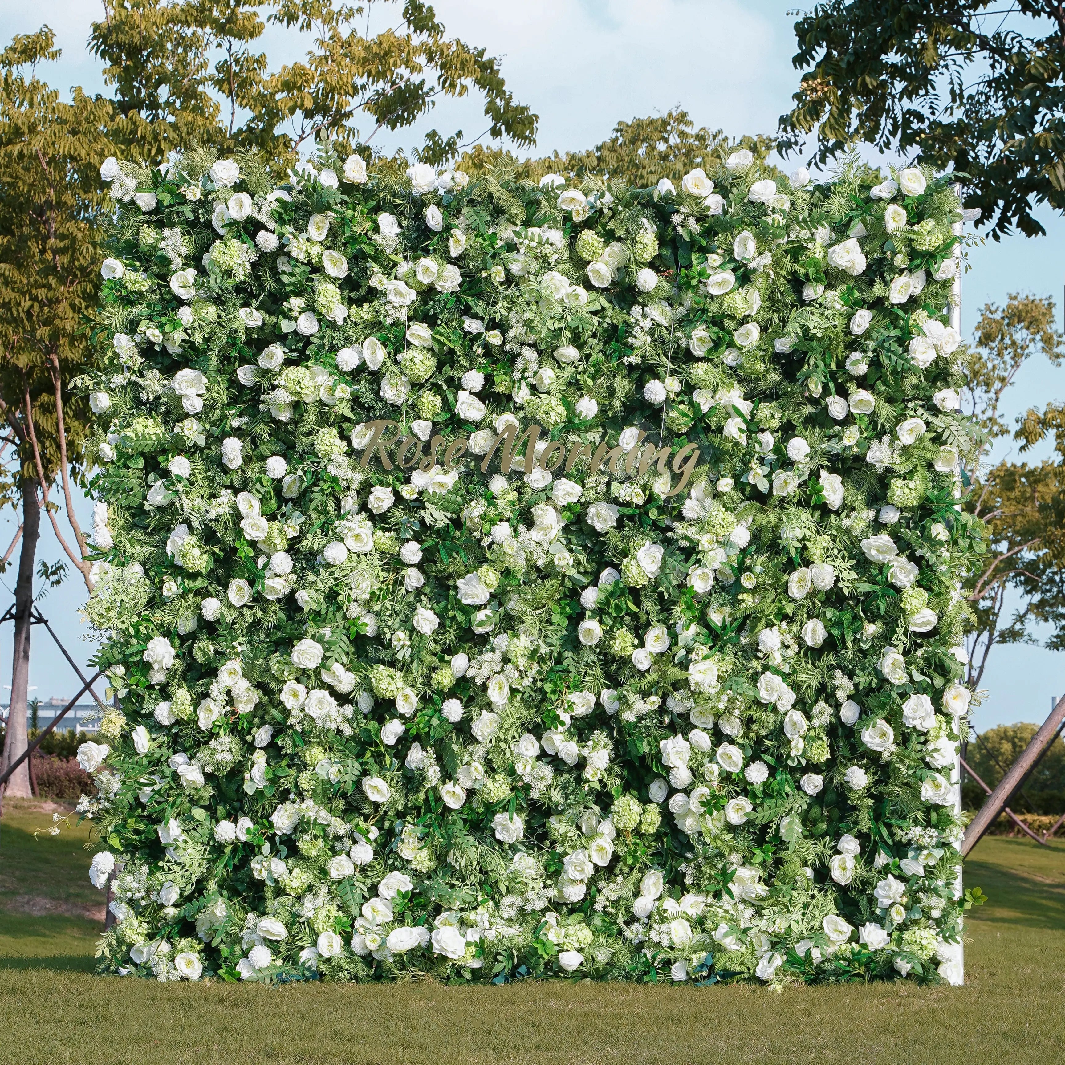 Summer:5D Garden Series New Fabric Artificial rolling up curtain flower wall