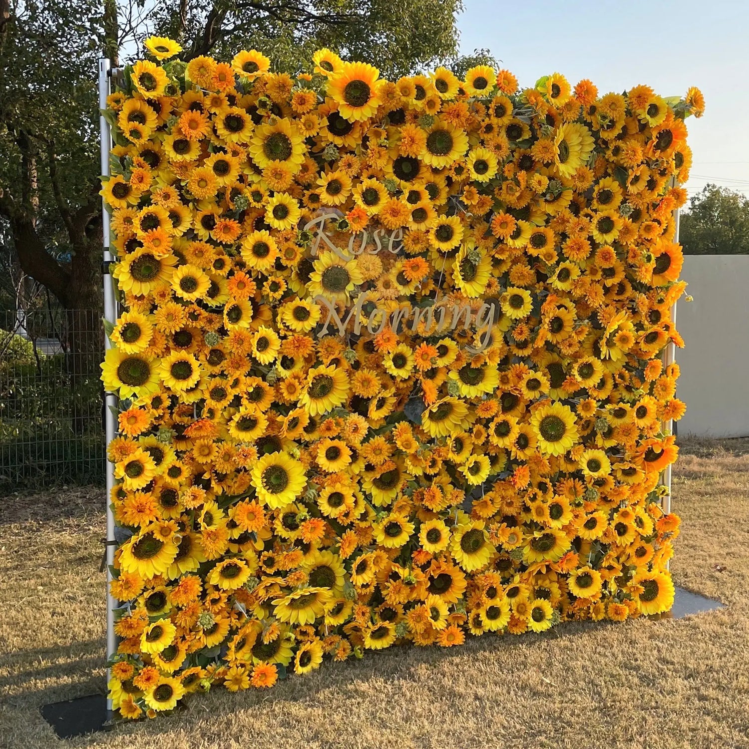 Sunflower:5D Fabric Artificial rolling up curtain flower wall