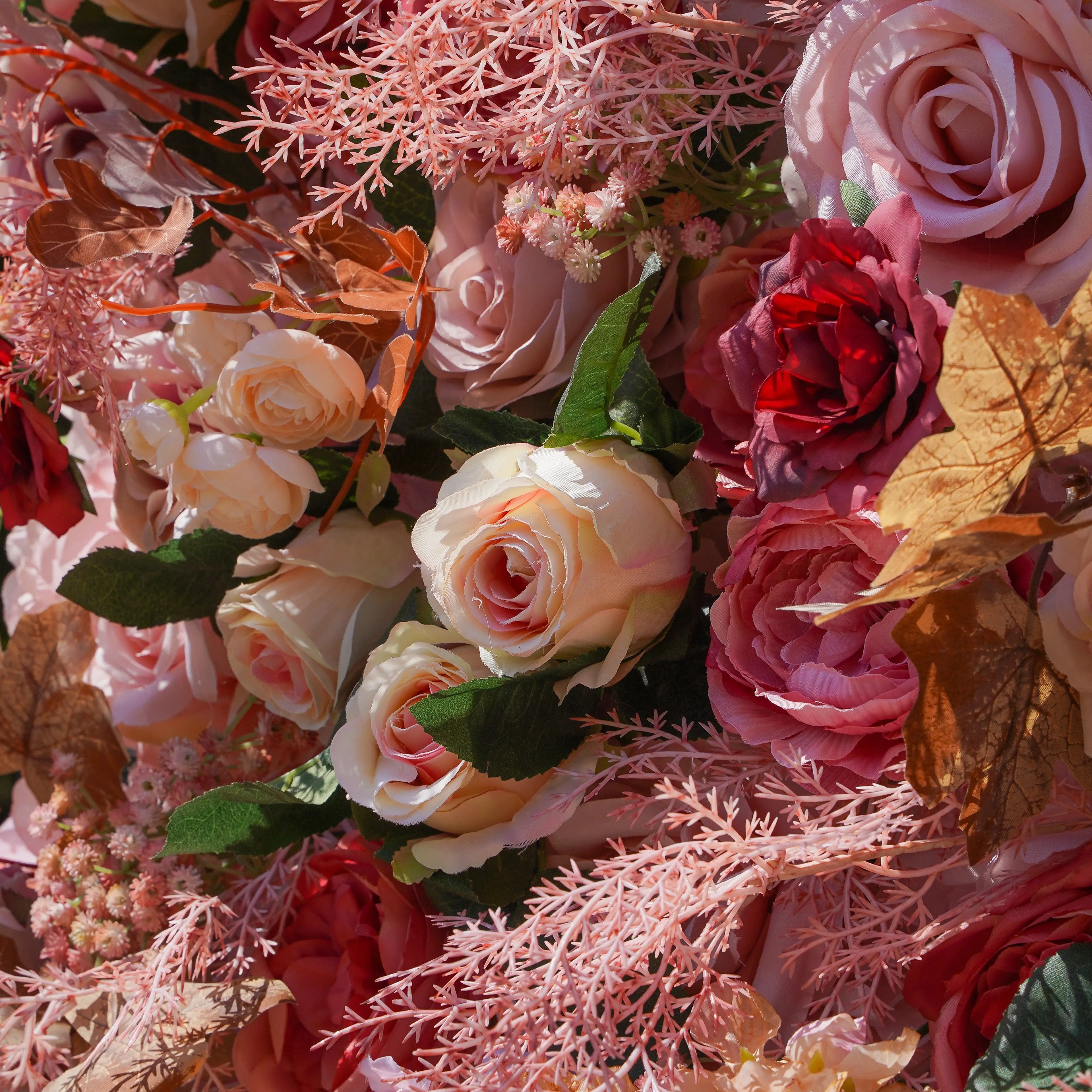 Sweetheart:5D Fabric Artificial rolling up curtain flower wall