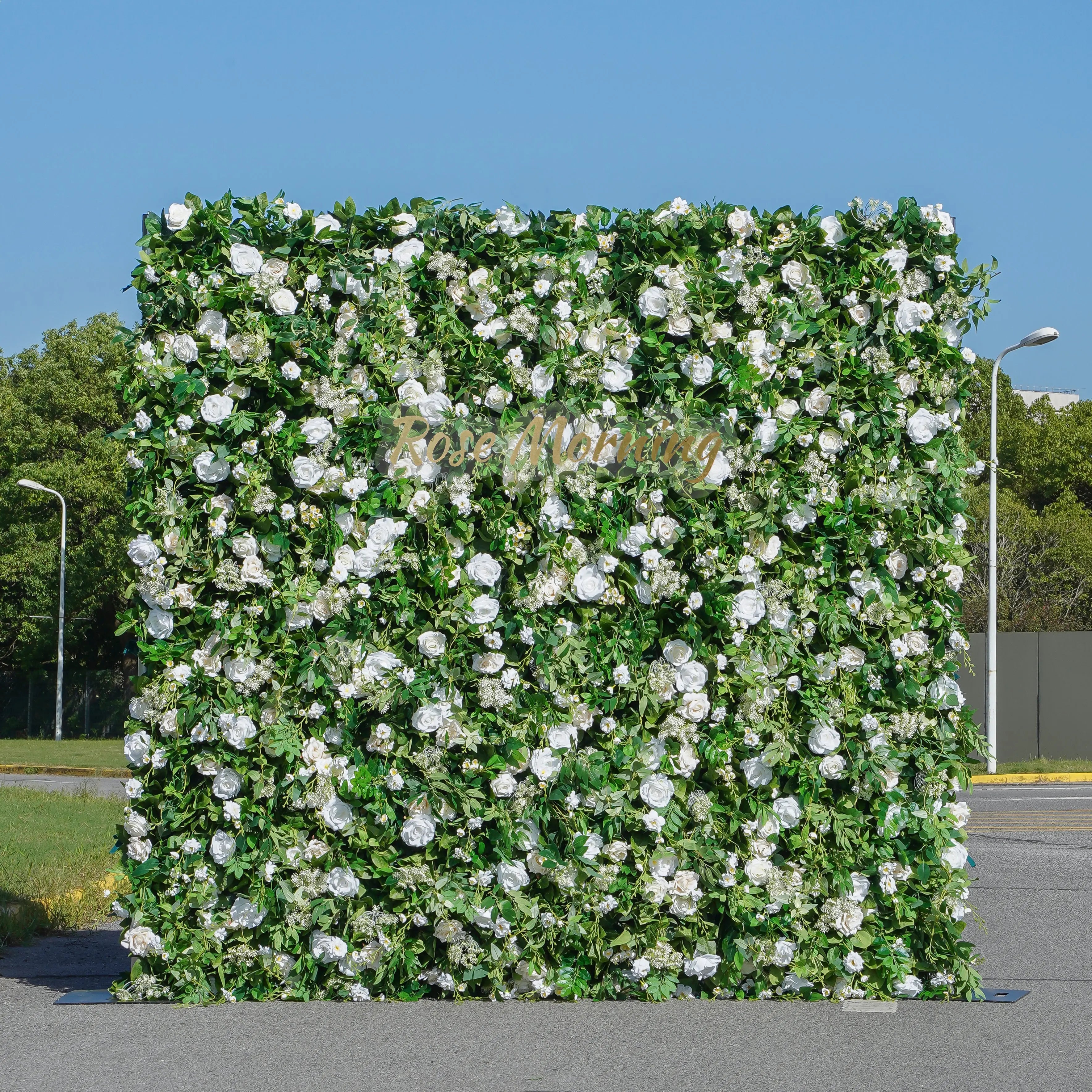 Teresa:5D Fabric Artificial rolling up curtain flower wall