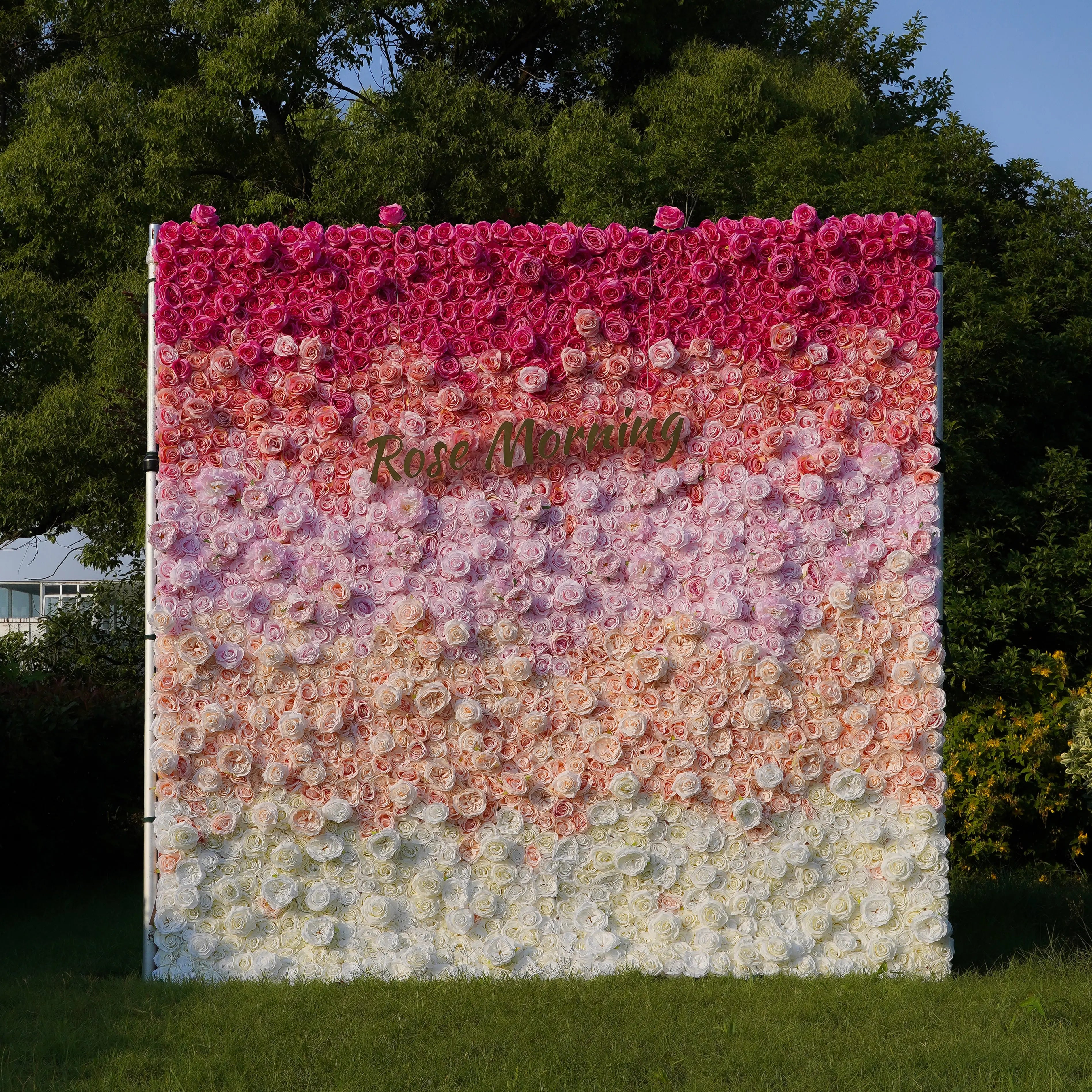 Tina:5D Fabric Artificial rolling up curtain flower wall