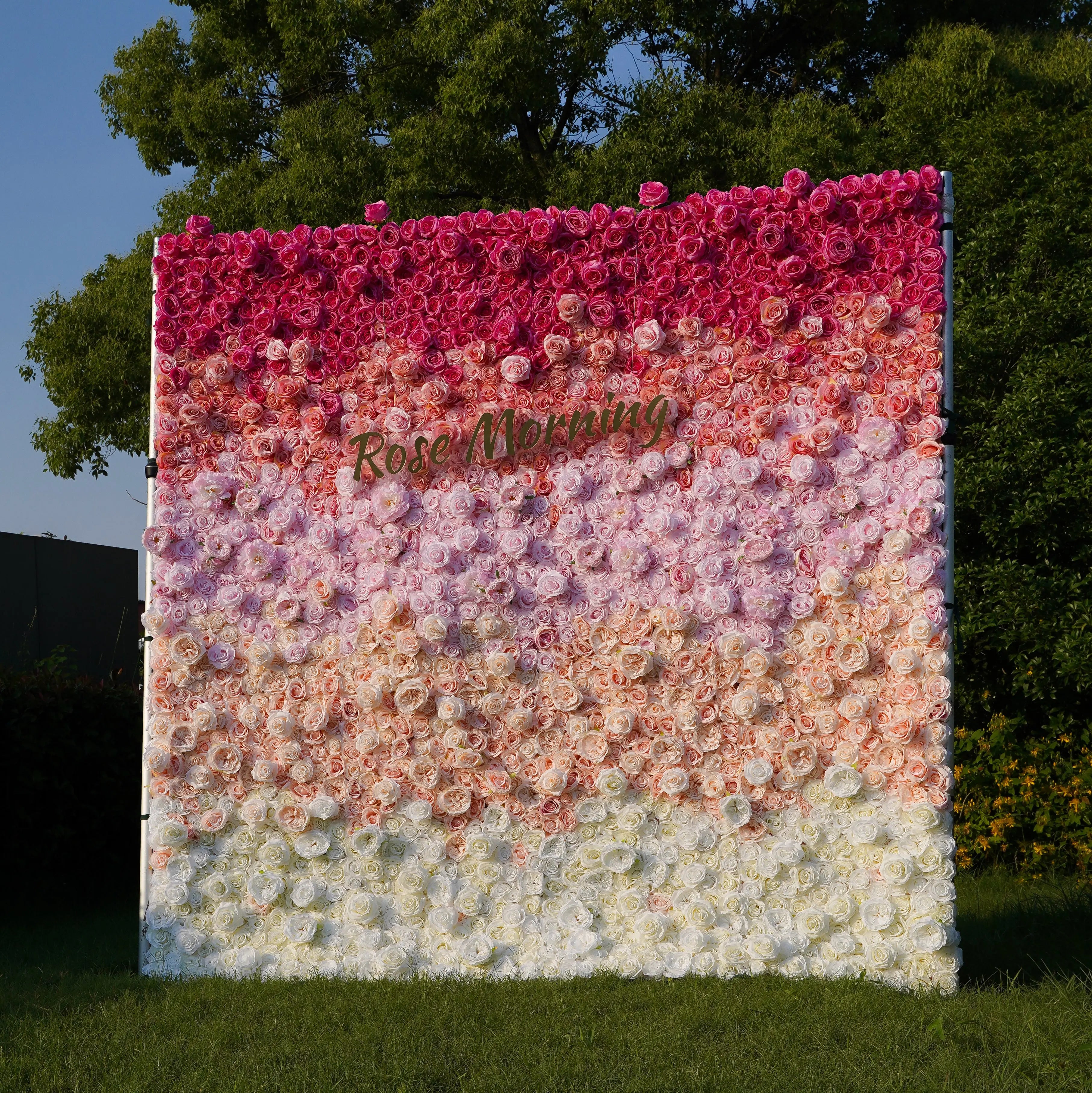 Tina:5D Fabric Artificial rolling up curtain flower wall