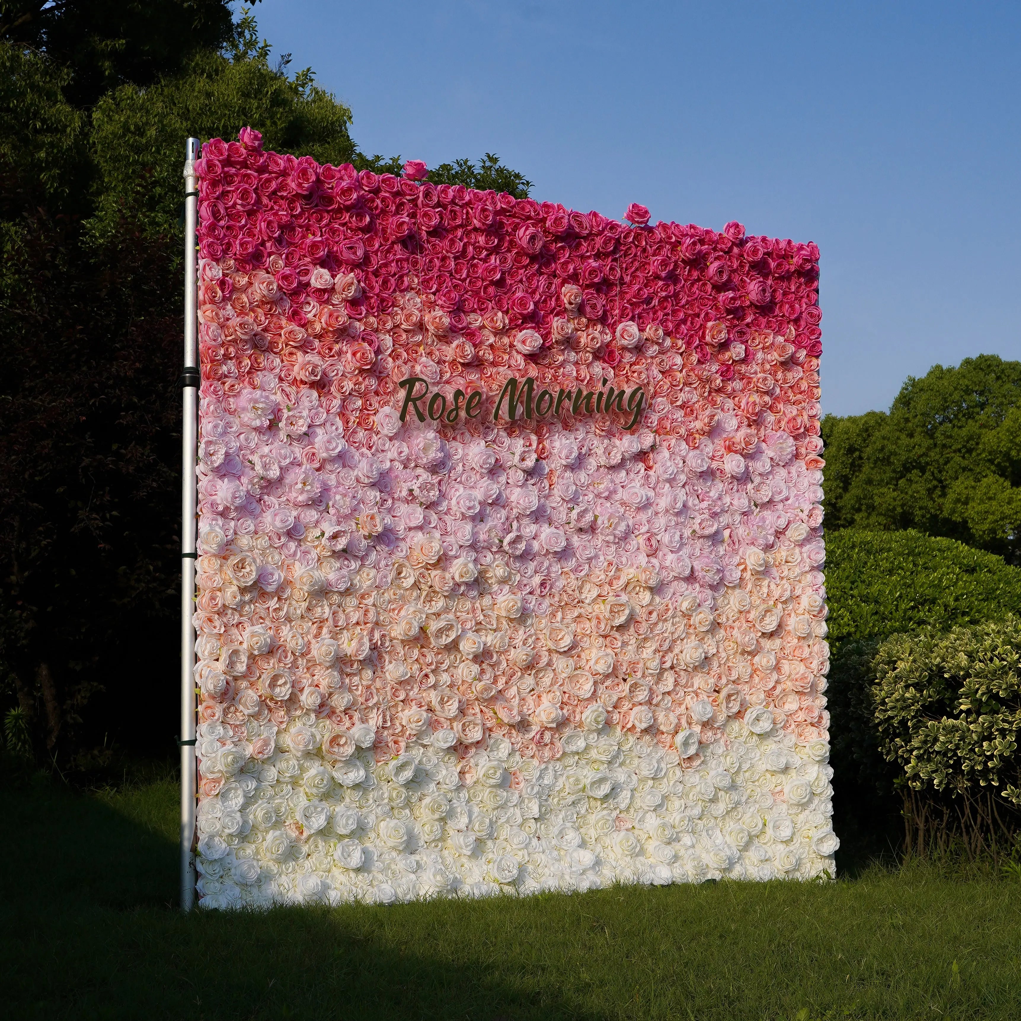 Tina:5D Fabric Artificial rolling up curtain flower wall