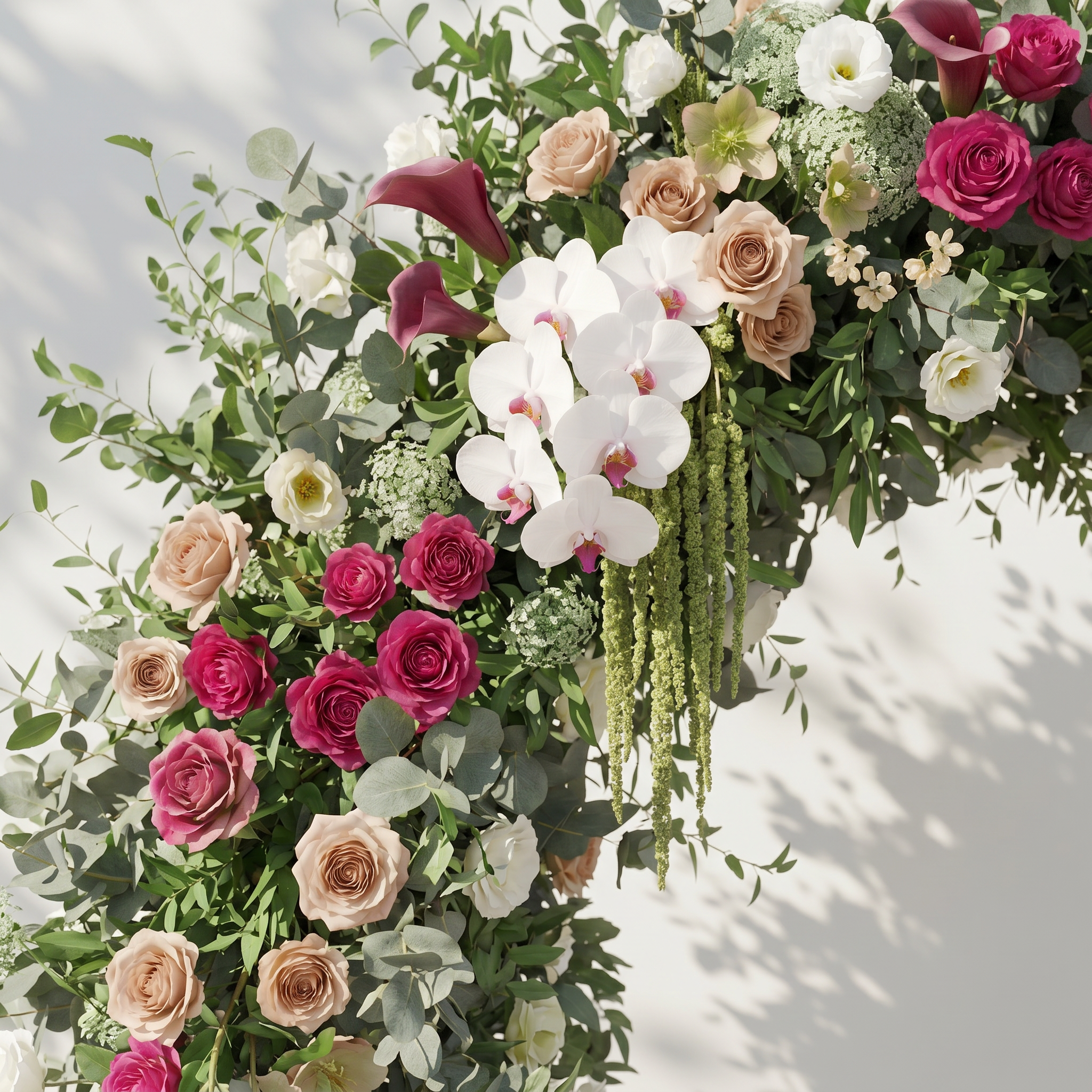 Torellar: 2026 New Luxury Green&White Flower arch for Garden Weddings&Events Decoration Incuding Frame