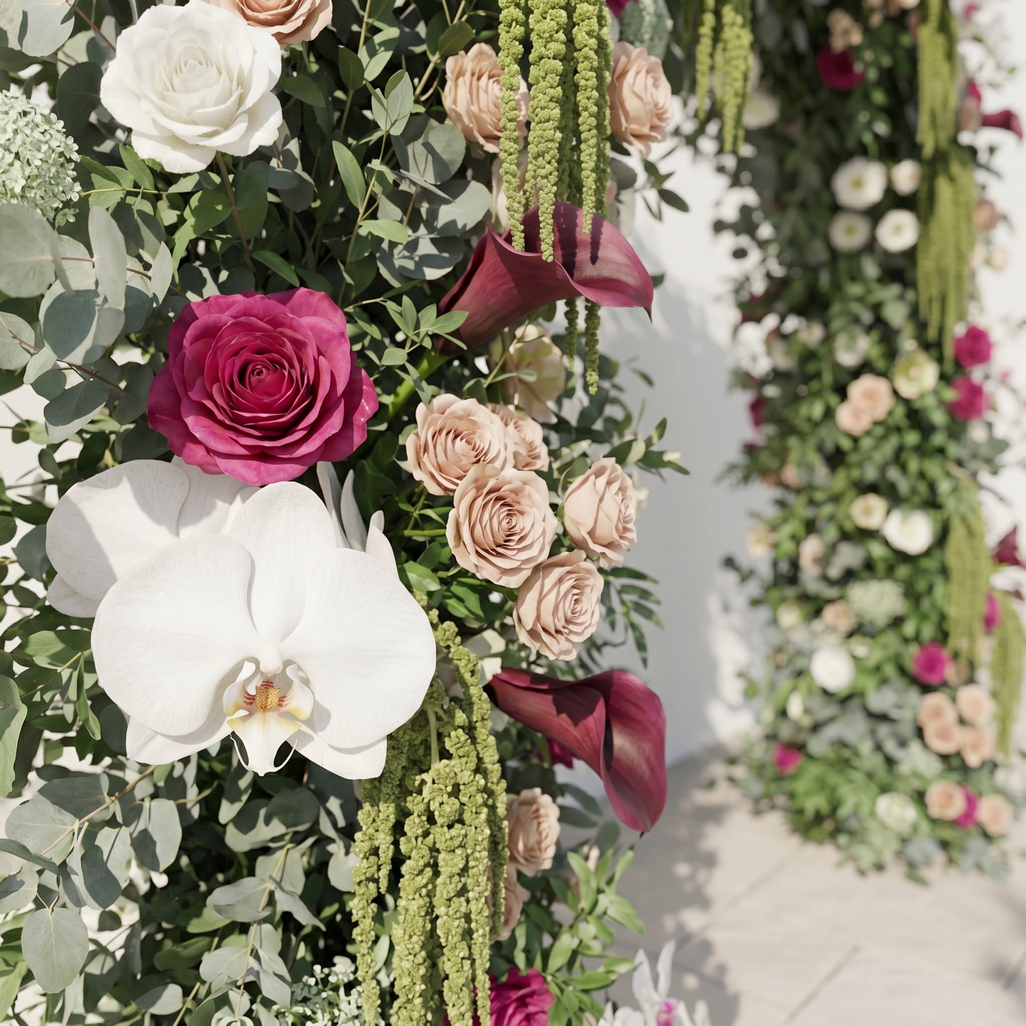 Torellar: 2026 New Luxury Green&White Flower arch for Garden Weddings&Events Decoration Incuding Frame