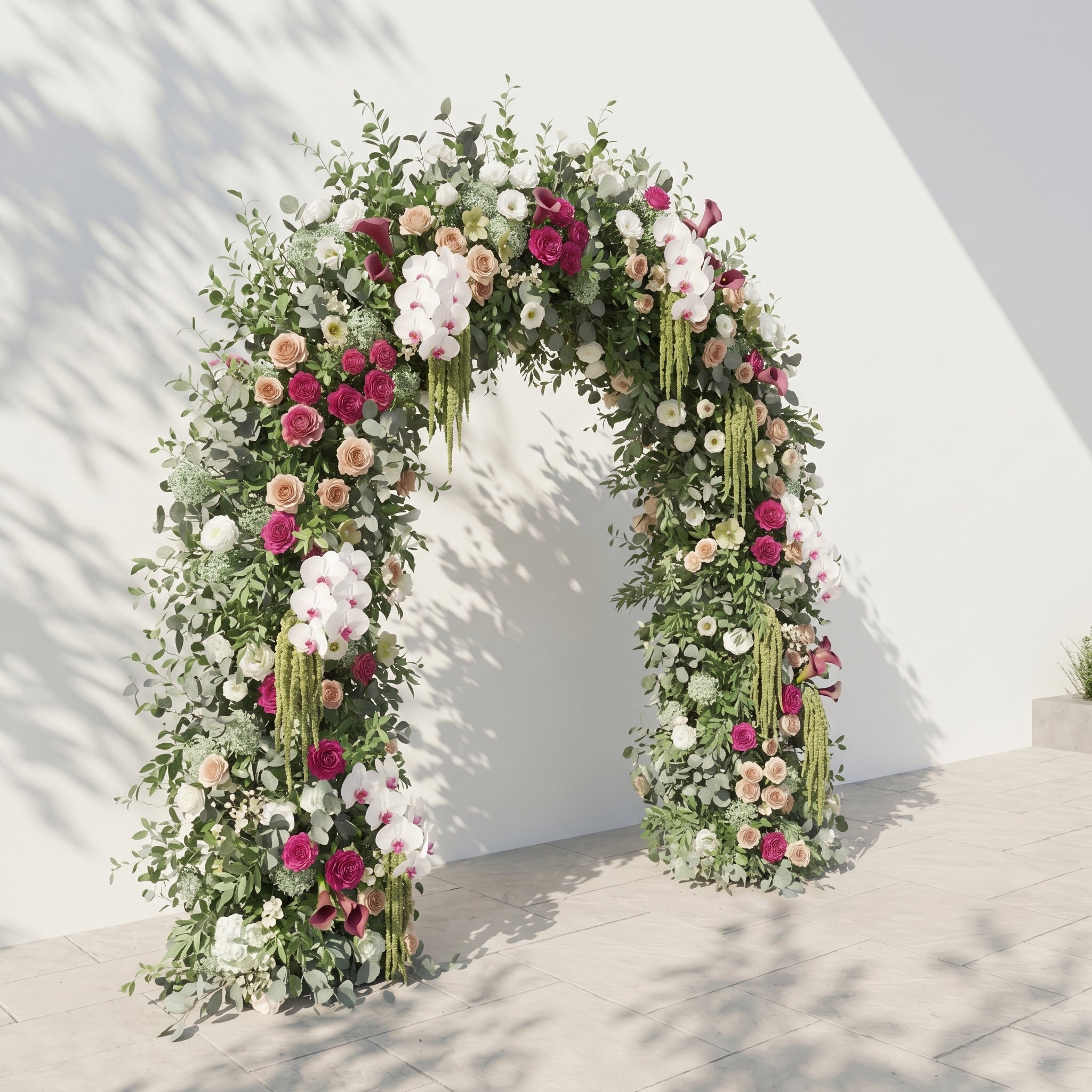 Torellar: 2026 New Luxury Green&White Flower arch for Garden Weddings&Events Decoration Incuding Frame