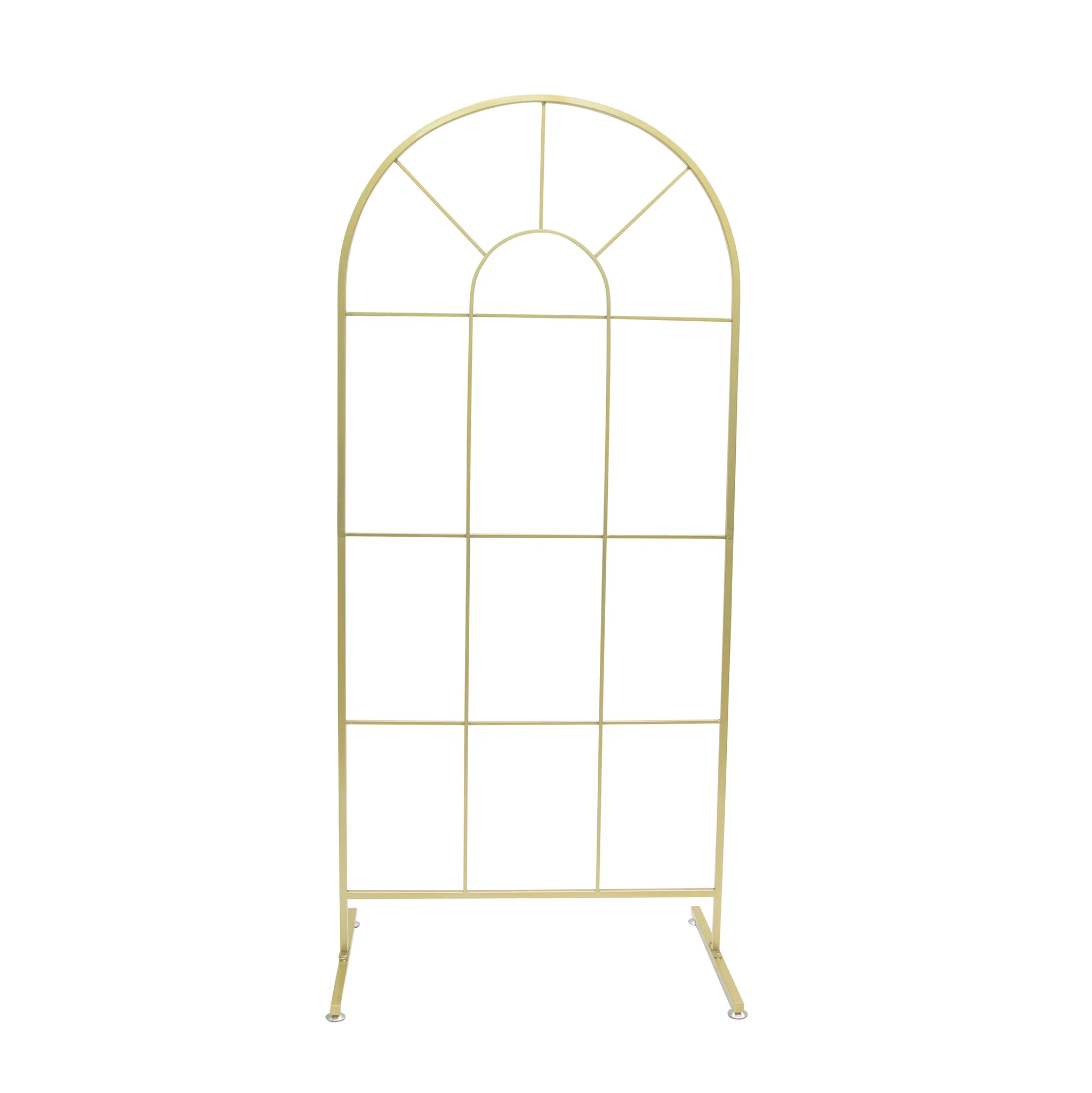 V006: French Wedding and Event Window Arch Frame Backdrop Party Stand - Gold Rose Morning
