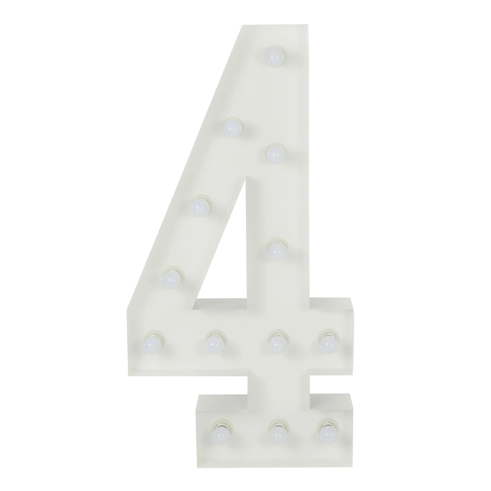 V021: Event Decoration Number Large 4ft Tall LED Marquee Number - 4 Rose Morning