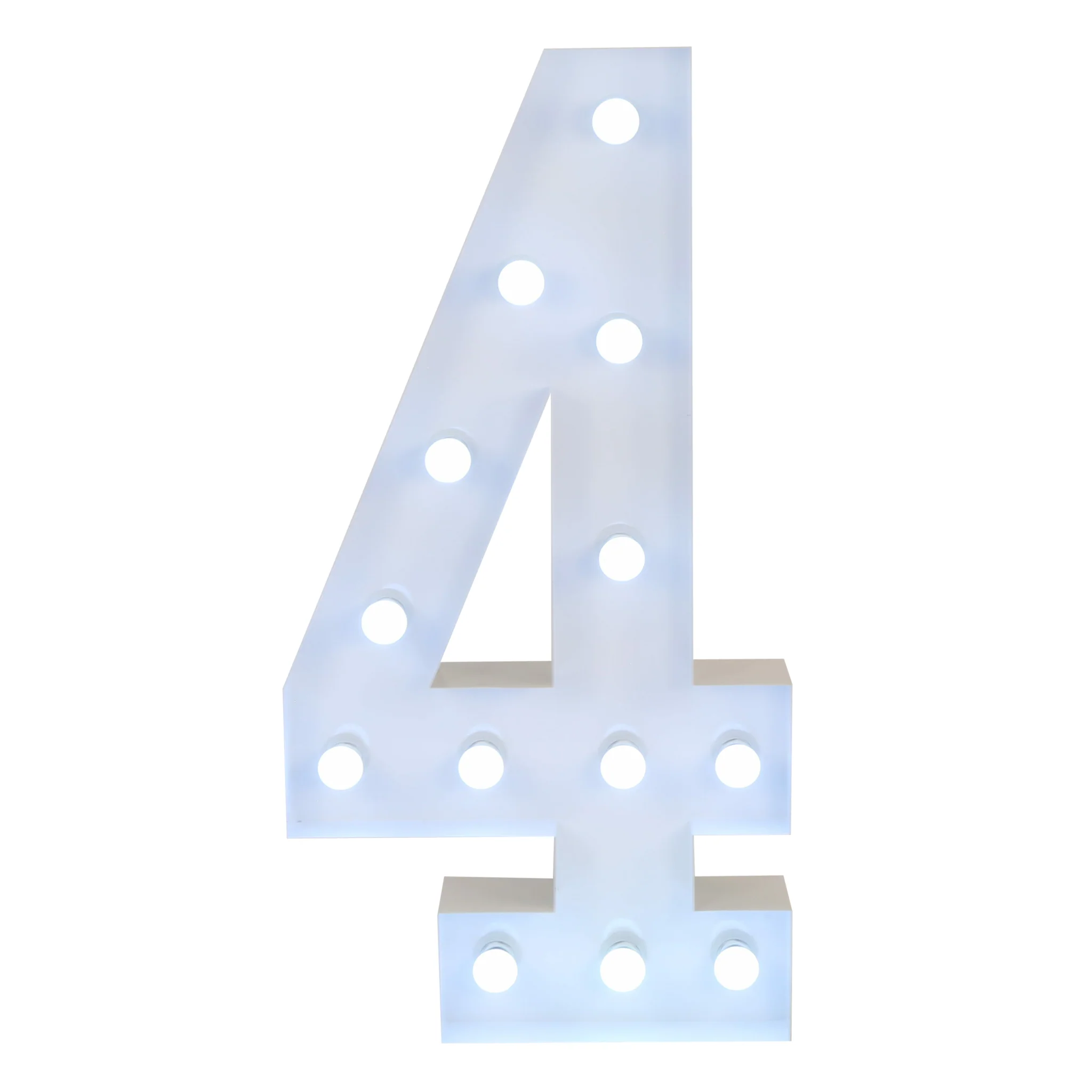 V021: Event Decoration Number Large 4ft Tall LED Marquee Number - 4 Rose Morning