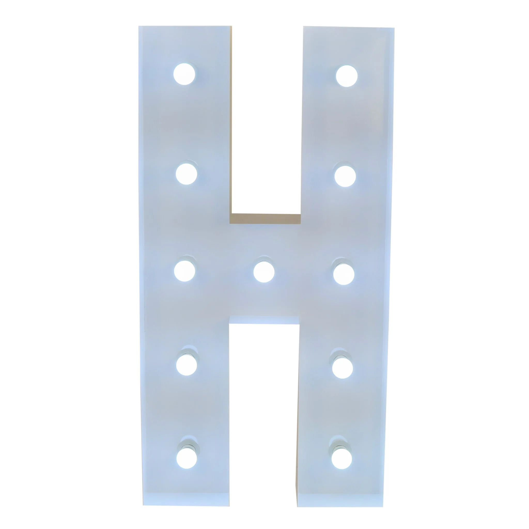 V023: Event Decoration Large 4ft Tall LED Marquee Letter - H Rose Morning