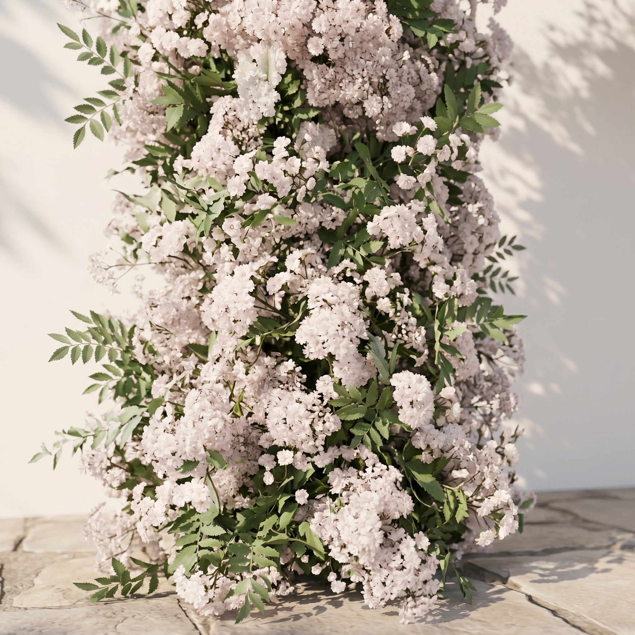Valnella Arch: New Luxury Nude Pink Babybreath&White flowers Flower arch for Elegant Weddings&Events Decoration Incuding Frame