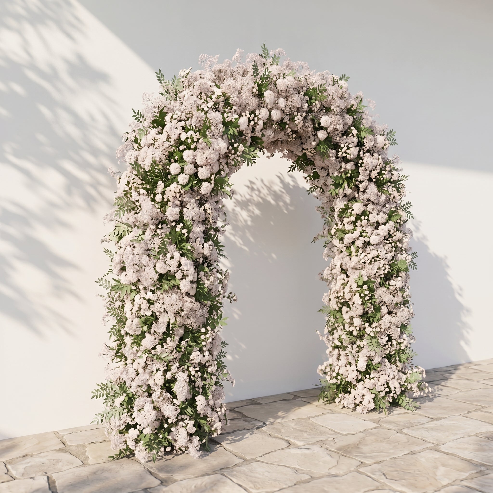 Valnella Arch: New Luxury Nude Pink Babybreath&White flowers Flower arch for Elegant Weddings&Events Decoration Incuding Frame
