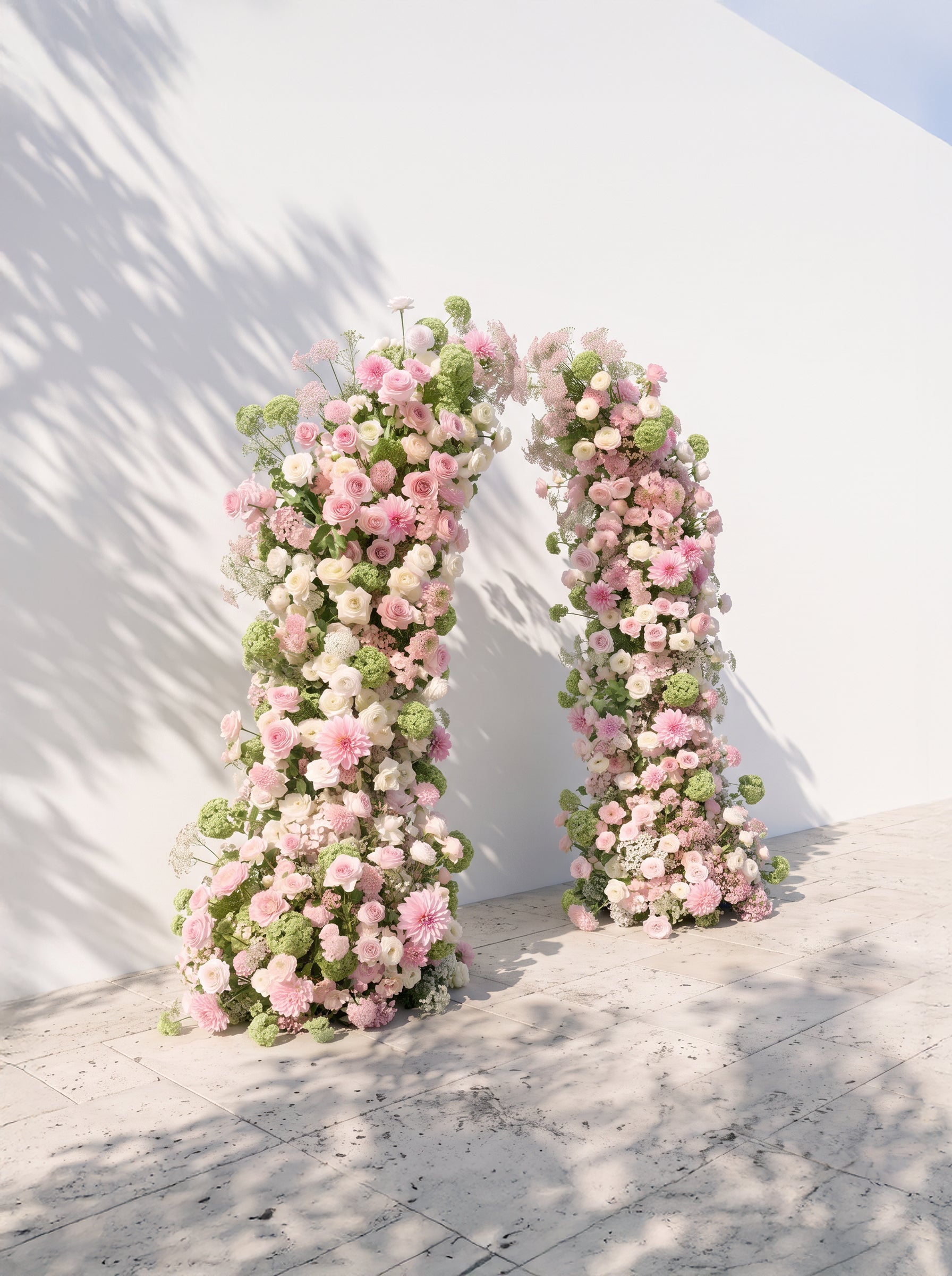 Velvella Luxury Horn Shaped Flower Arch with Frame for Wedding Party Event Backdrop Decoration — left view