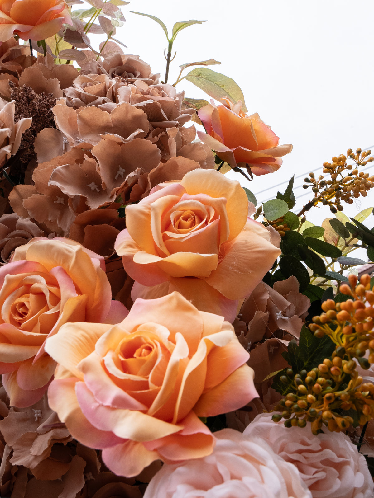 Vanya: Mix Color Rose Wedding Background Arch KT Backdrop Decorative Flower Row Excludes Frame
