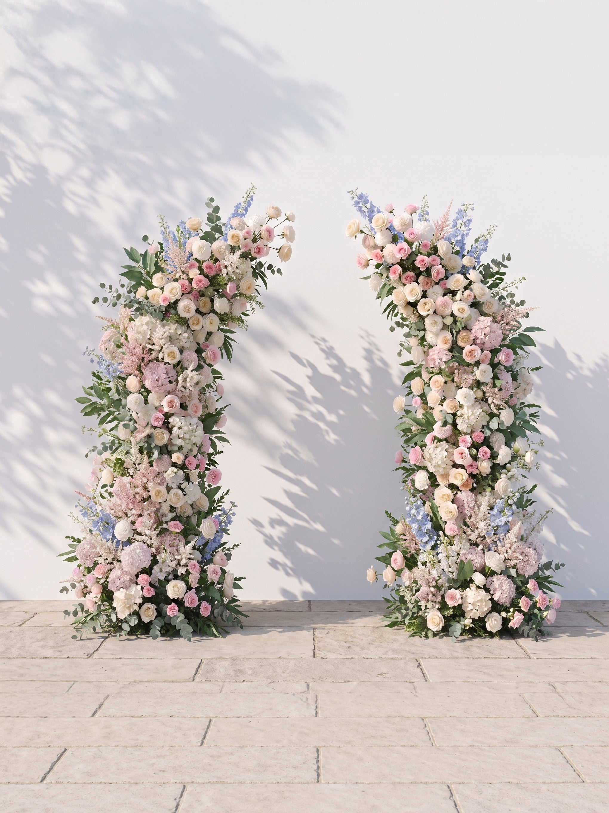 Vesperaria Luxury Horn Shaped Flower Arch with Frame for Wedding Party Event Backdrop Decoration — front view