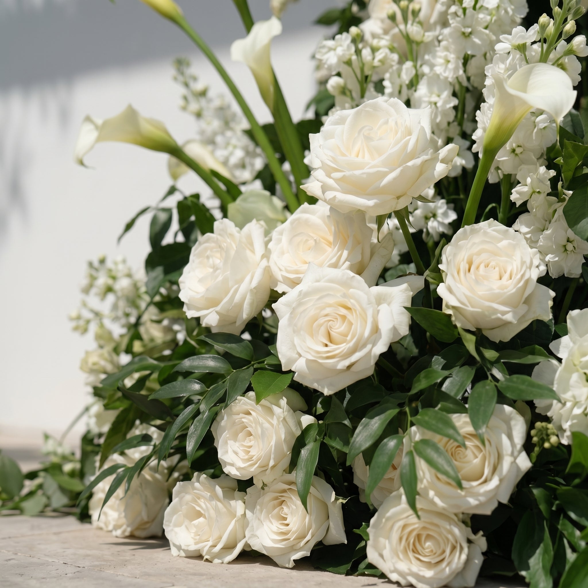 Vesperelia Flower Arch: Classic Luxury White&Green Flower Arch for Outdoor and Church Weddings&Events Decoration Incuding Frame