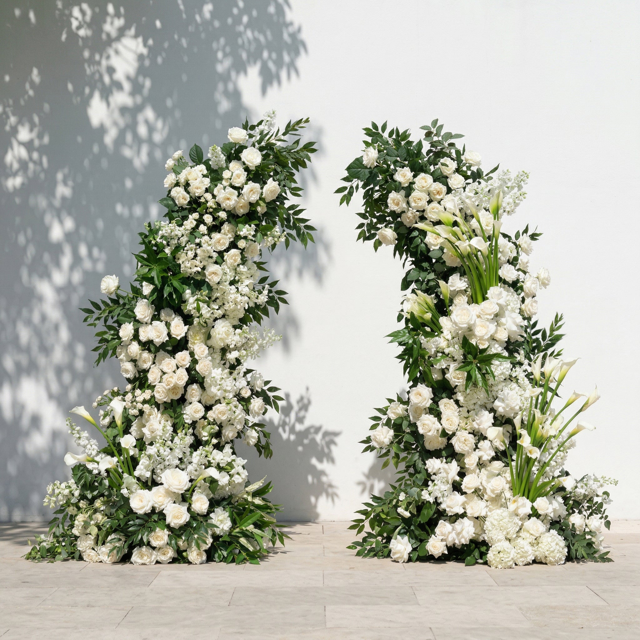 Vesperelia Flower Arch: Classic Luxury White&Green Flower Arch for Outdoor and Church Weddings&Events Decoration Incuding Frame