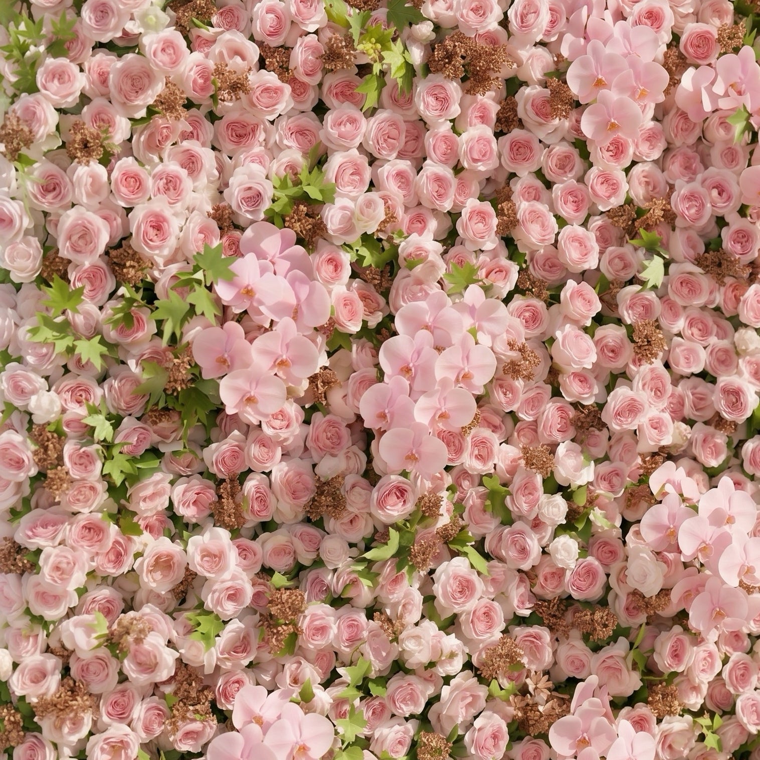 Vesperlyn: Classic 5D Pink Roses Flower wall with Pink Orchid and Greenery for Wedding&Event Decor vesperlyn detail 1