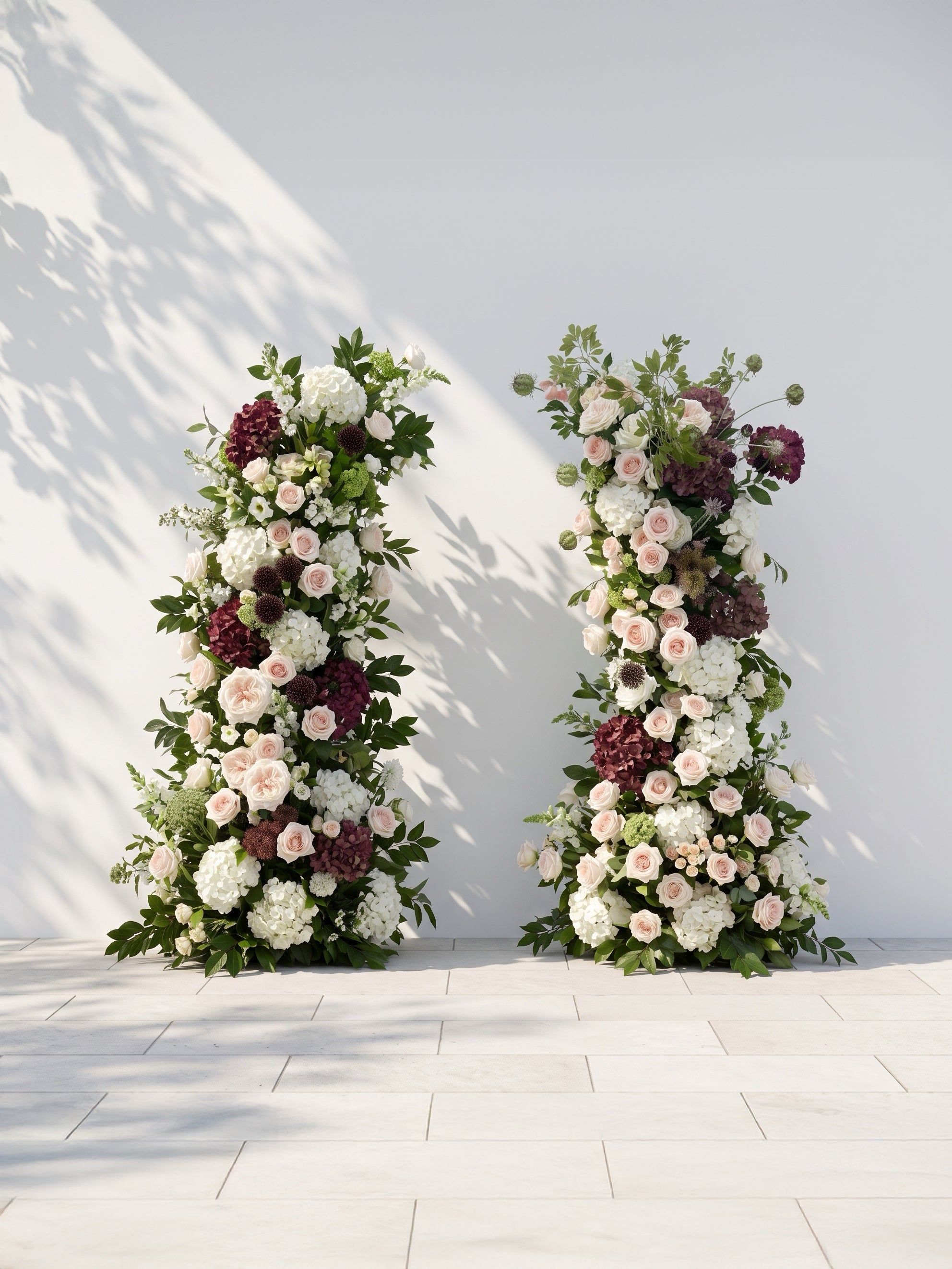 Virellina Luxury Horn Shaped Flower Arch with Frame for Wedding Party Event Backdrop Decoration — front view