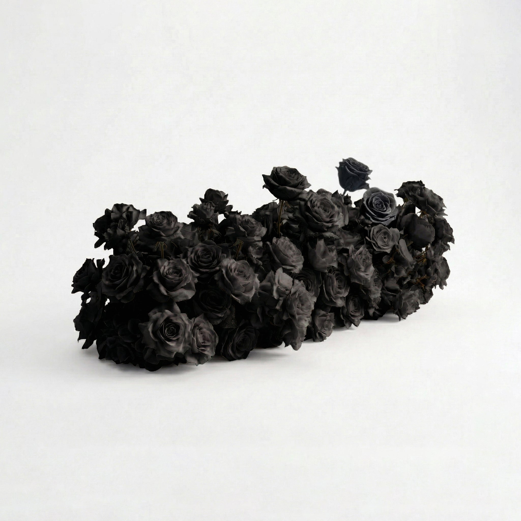 Xelune: 3D Mysterious All-Black Heart-Shaped Artificial Floral Backdrop for Luxury Photo Booth & Events