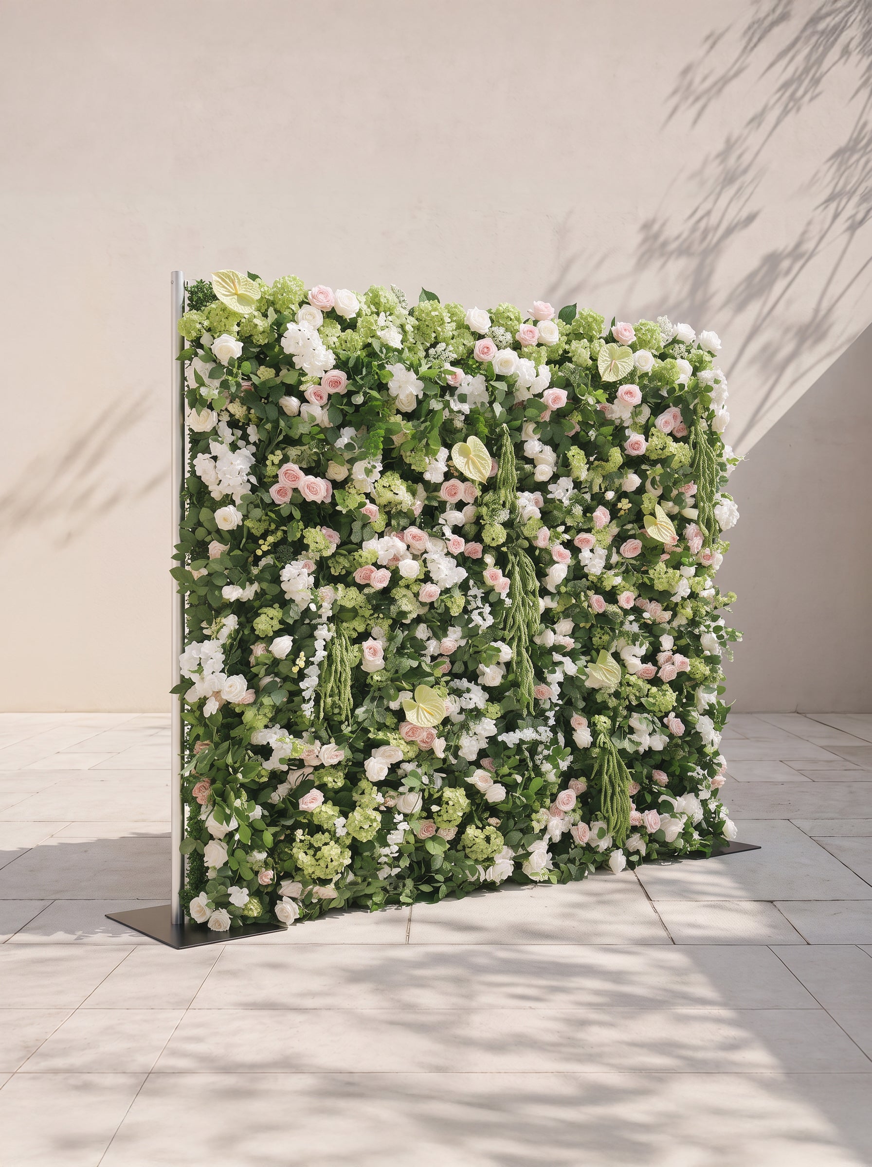 Yarara 5D Fabric Artificial rolling up curtain flower wall — left view
