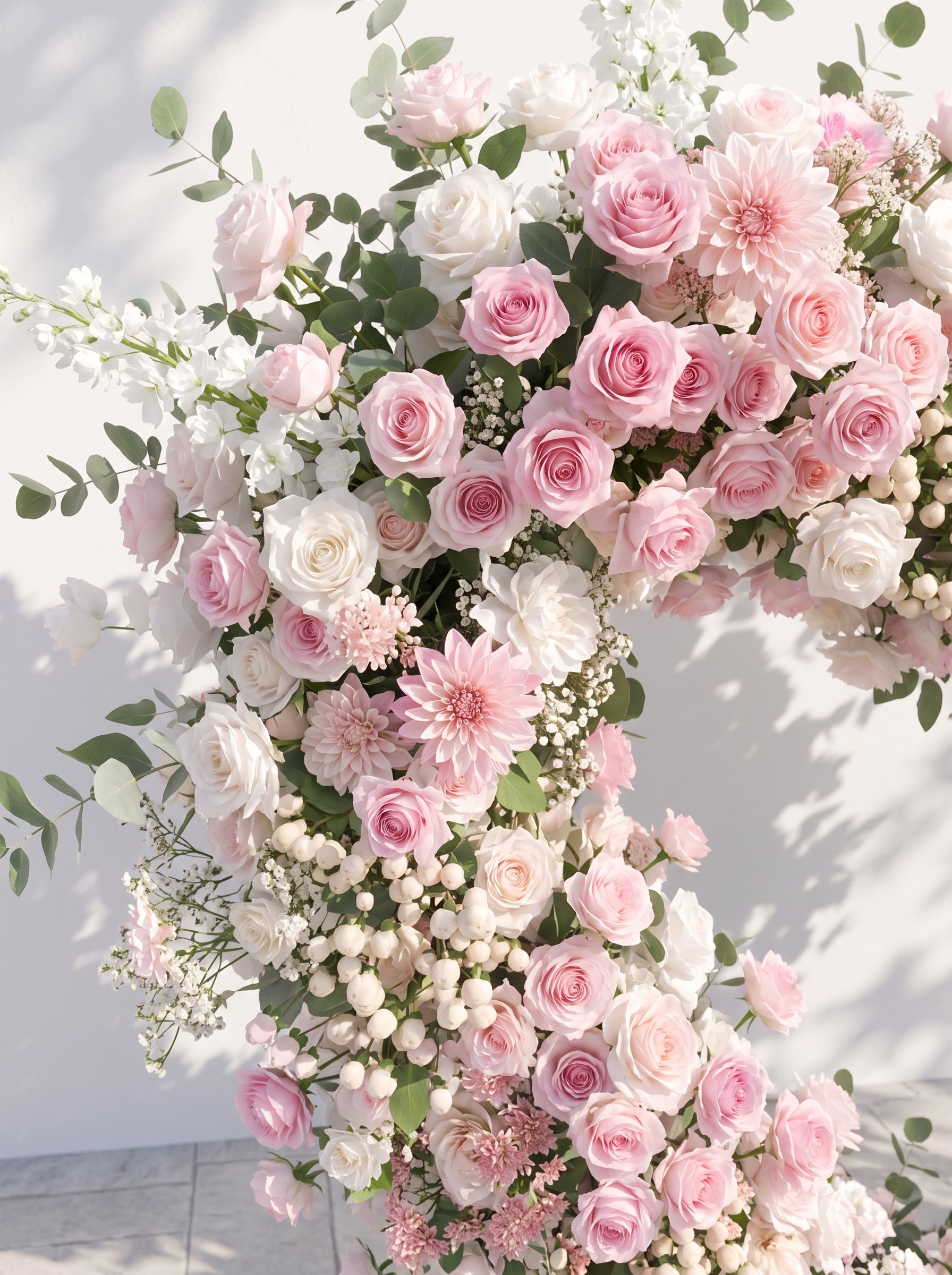 Yarsola: Heart-Shaped Floral Arch for Elegant Garden Wedding & Proposal Party — floral detail