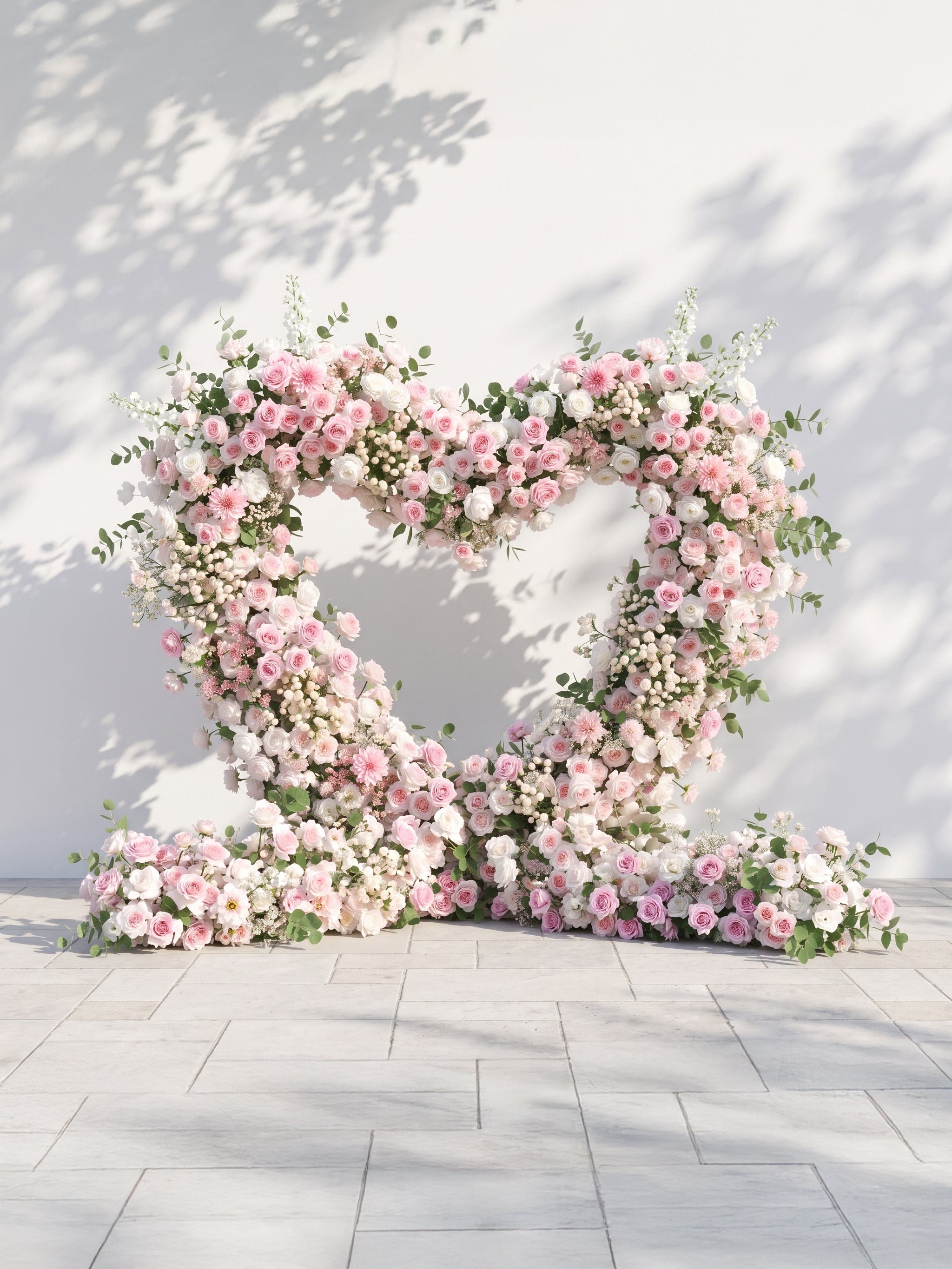 Yarsola: Heart-Shaped Floral Arch for Elegant Garden Wedding & Proposal Party Including 2 Runners