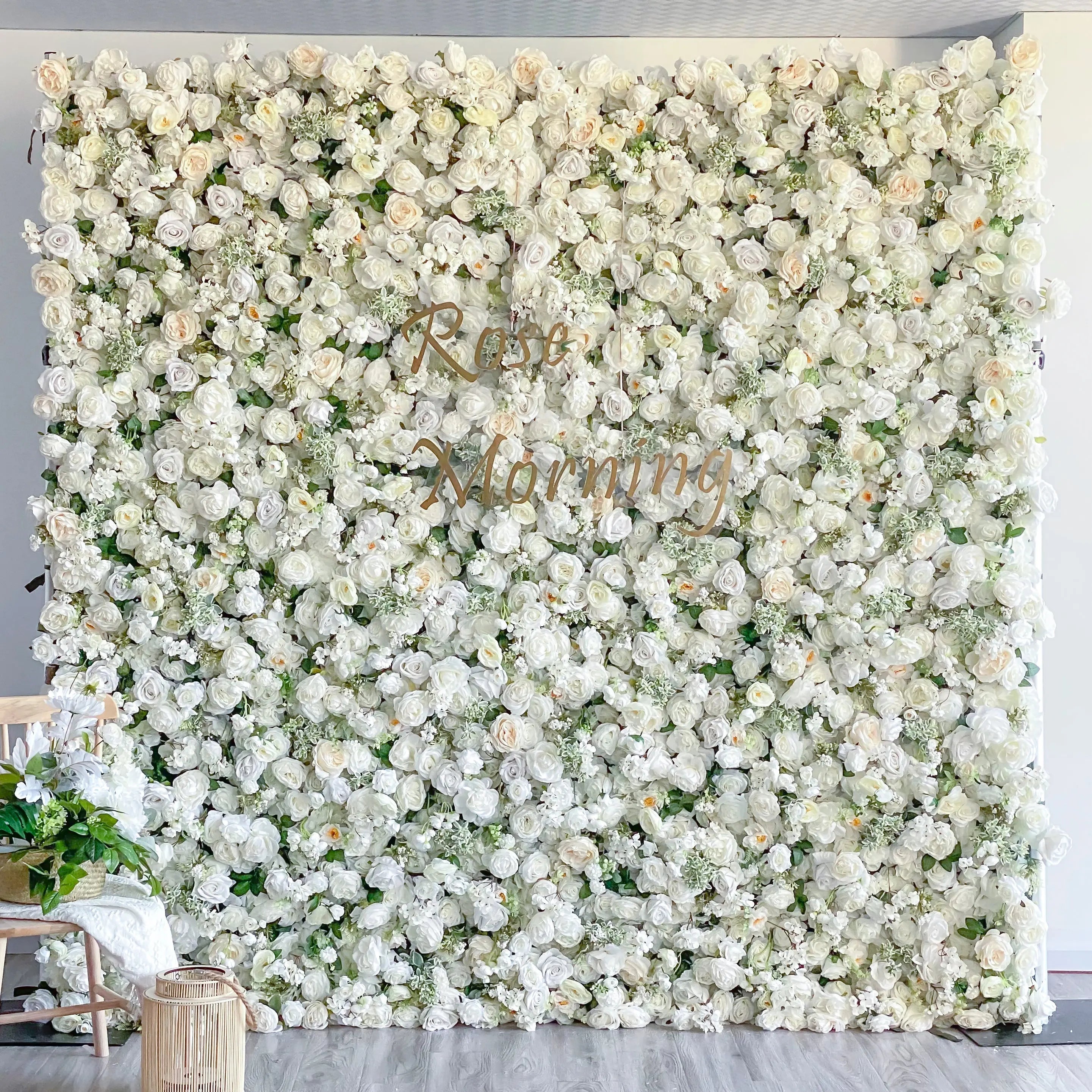 Yimi:5D Garden Series Fabric Artificial rolling up curtain flower wall