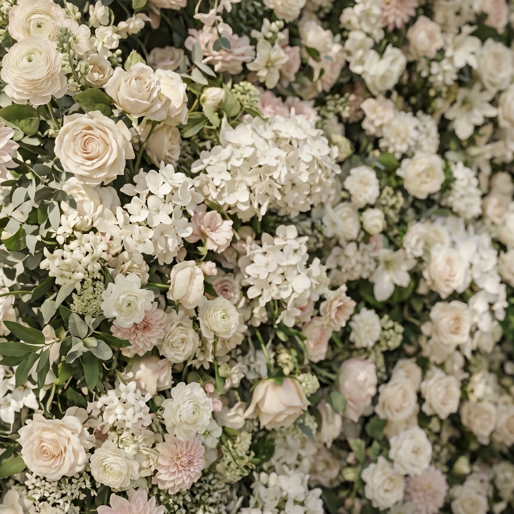 Zarenlora:New Luxury White&Pink 5D Flower wall with Roses &Hydrangeas for Wedding&Event Decor zarenlora detail 1