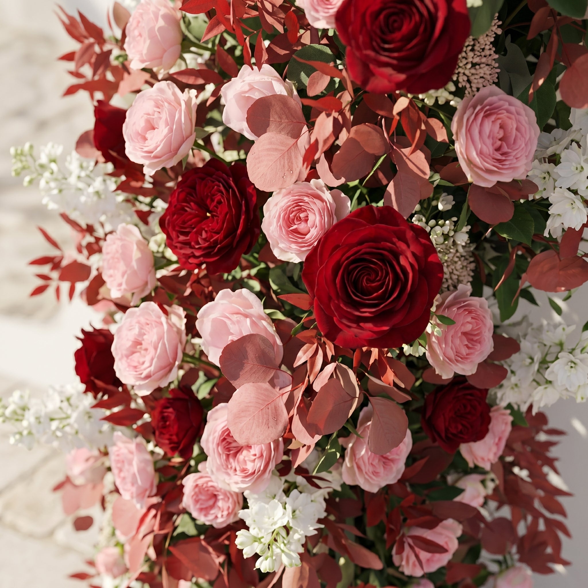 Zelloria Arch: New Autumn Style Flower Arch with Pink Roses for Luxury Weddings&Events Decoration Incuding Frame