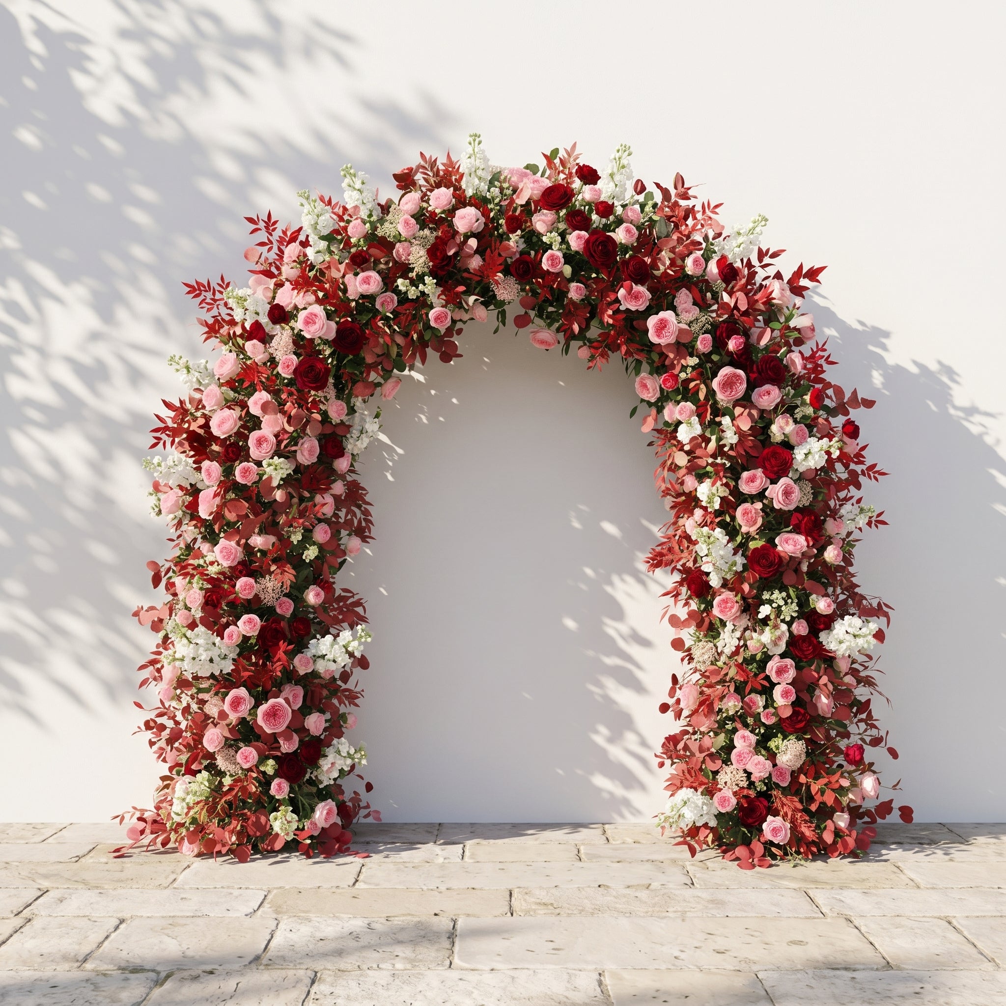 Zelloria Arch: New Autumn Style Flower Arch with Pink Roses for Luxury Weddings&Events Decoration Incuding Frame