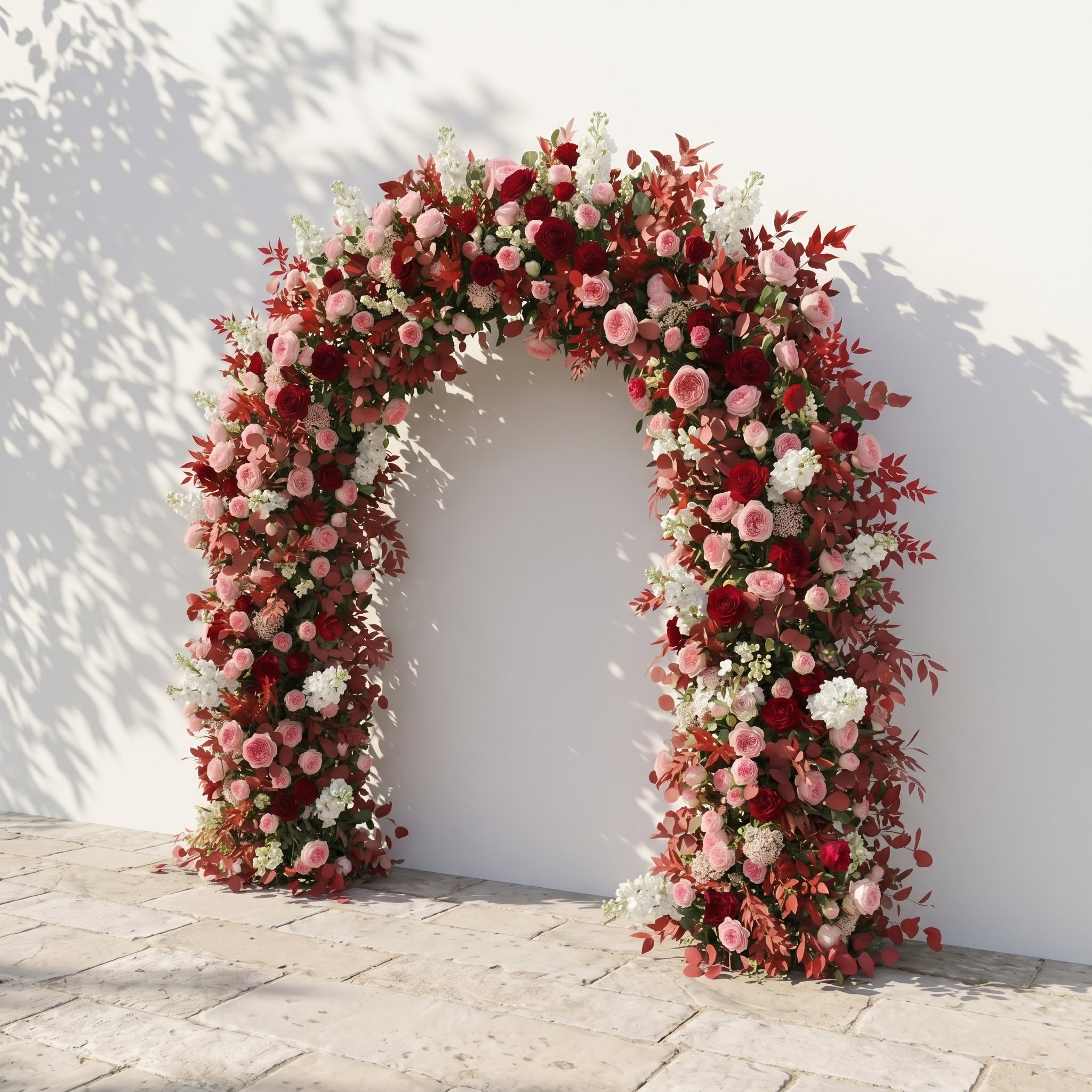 Zelloria Arch: New Autumn Style Flower Arch with Pink Roses for Luxury Weddings&Events Decoration Incuding Frame