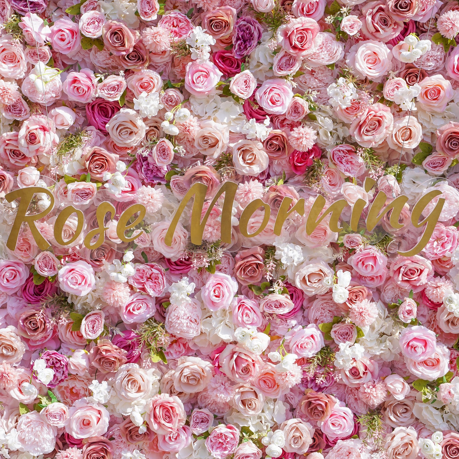 Flower Wall,Artificial Flower,Rolling Up Curtain Flower Wall,Aapo: 3D Fabric Artificial Flower Wall Rolling Up Curtain Flower Wall R110 - 8ft*8ft,Rose Morning