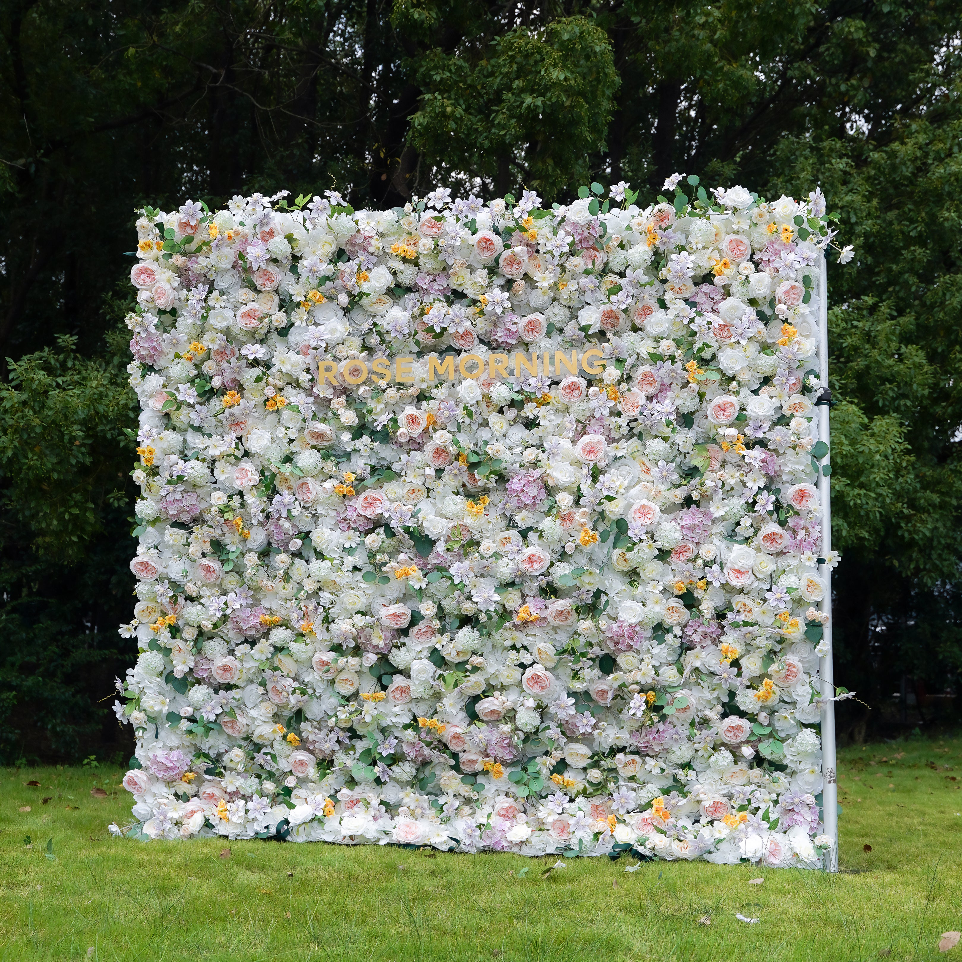 Alexa 5D Fabric Artificial rolling up curtain flower wall Rose Morning
