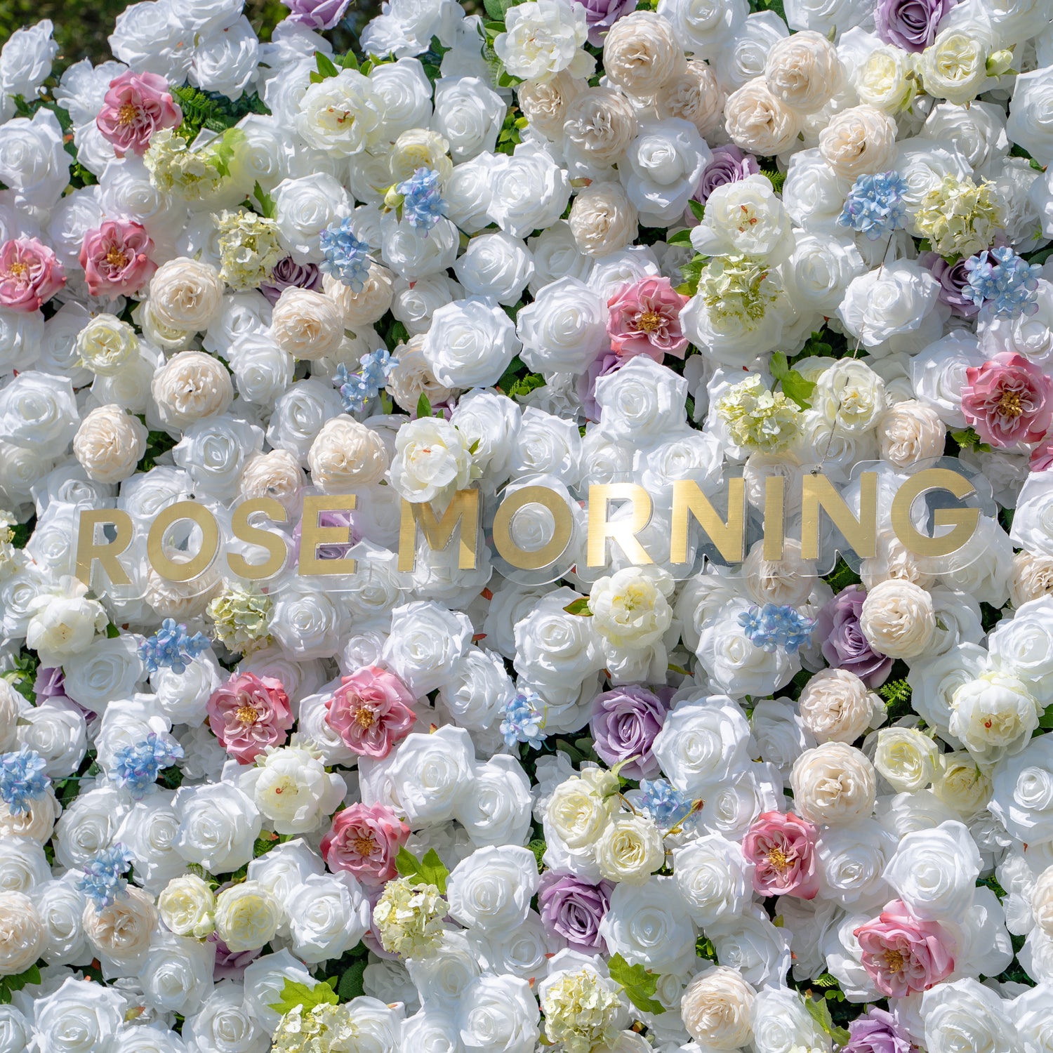 Alison:5D Fabric Artificial rolling up curtain flower wall (Ready to ship) Rose Morning