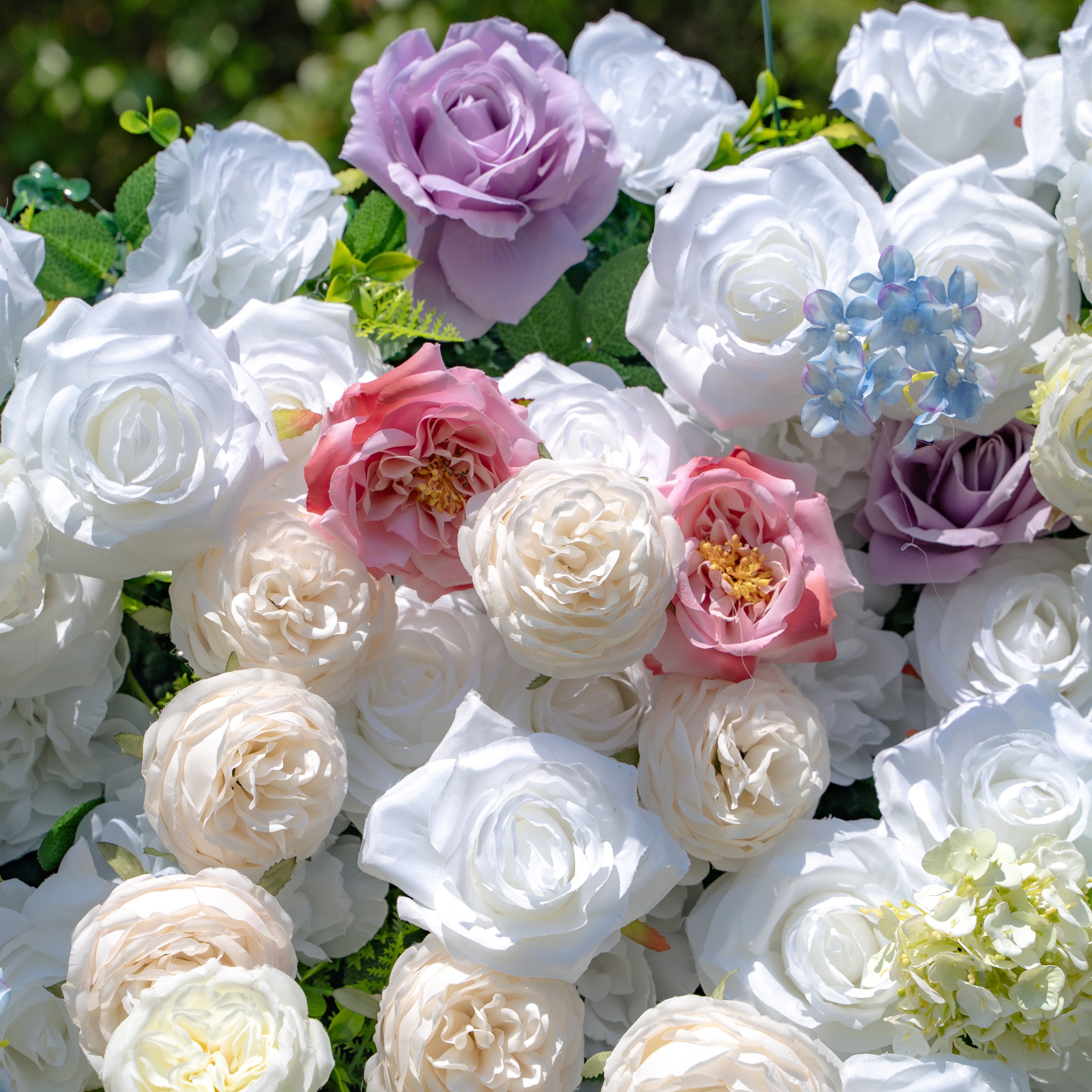 Alison:5D Fabric Artificial rolling up curtain flower wall (Ready to ship) Rose Morning