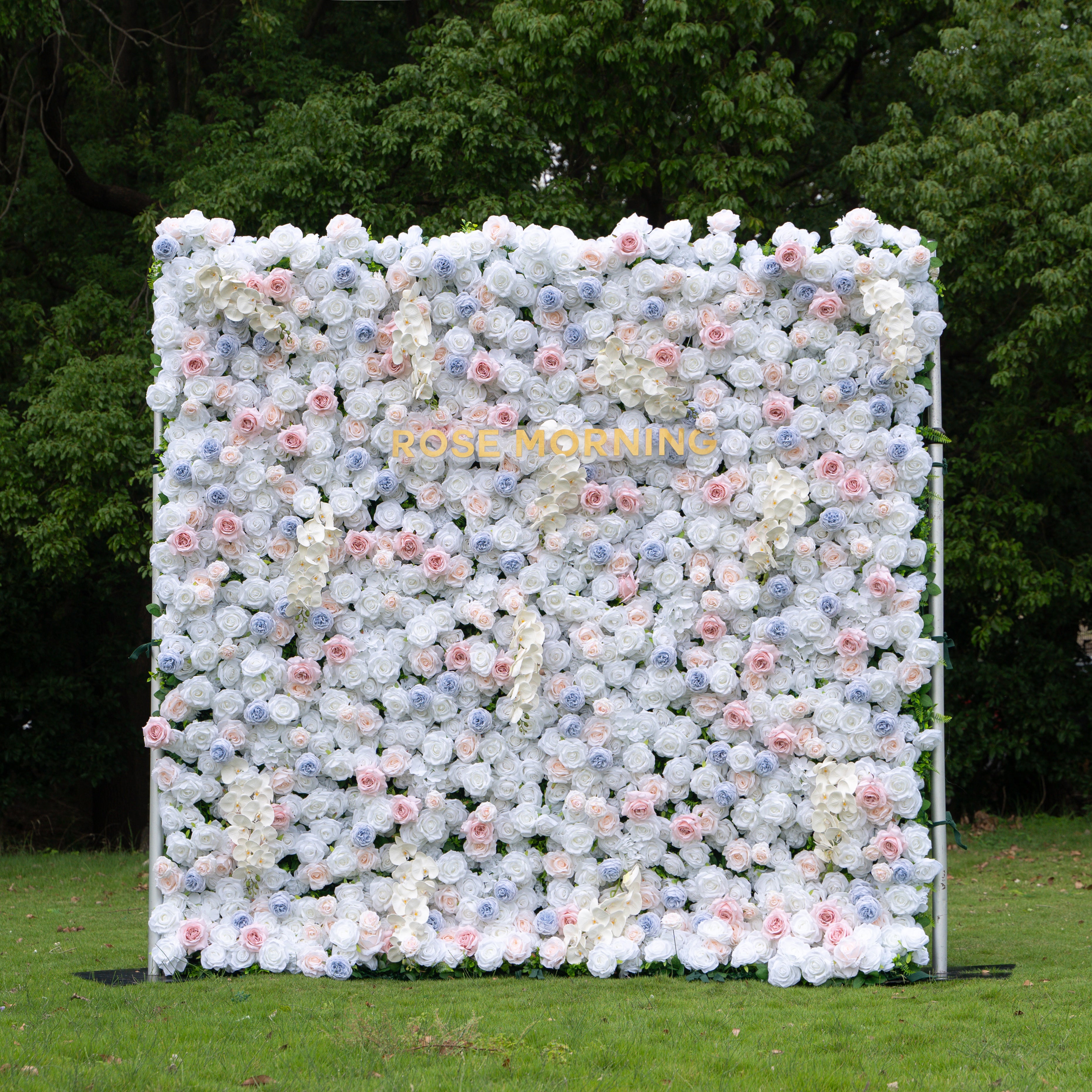 Amore:4D Fabric Artificial zip up curtain flower wall 8ft*8ft