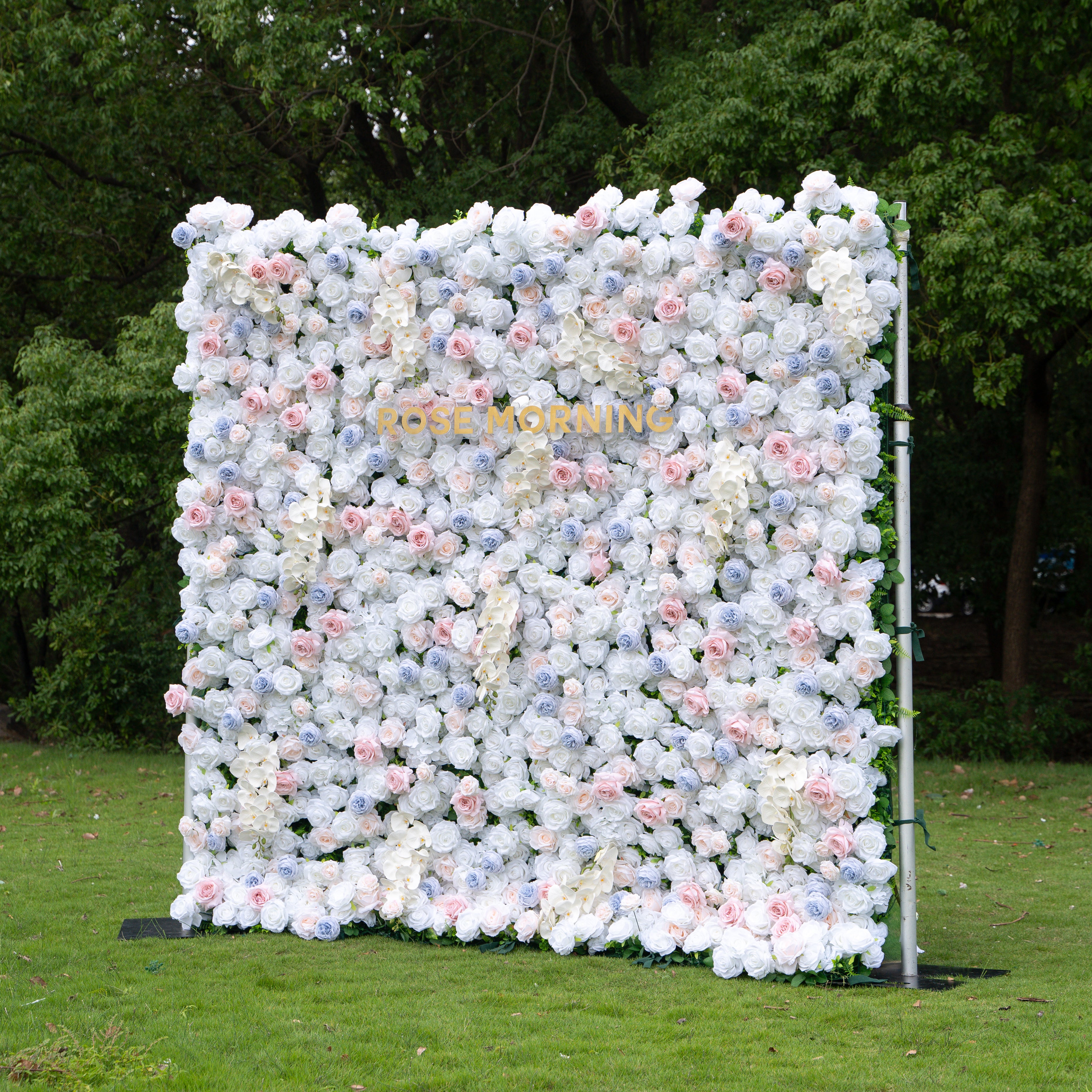 Amore:4D Fabric Artificial zip up curtain flower wall 8ft*8ft