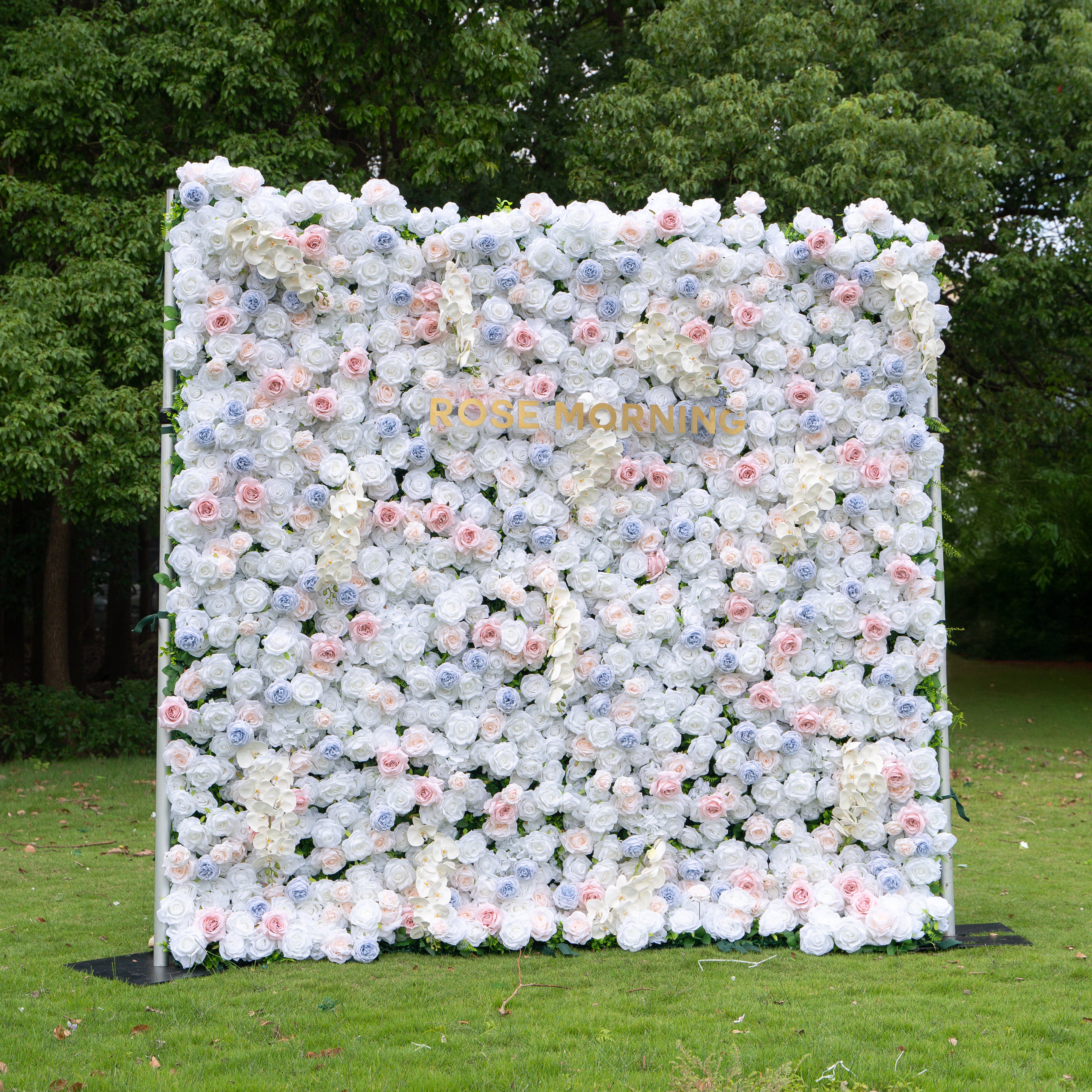 Amore:4D Fabric Artificial zip up curtain flower wall 8ft*8ft