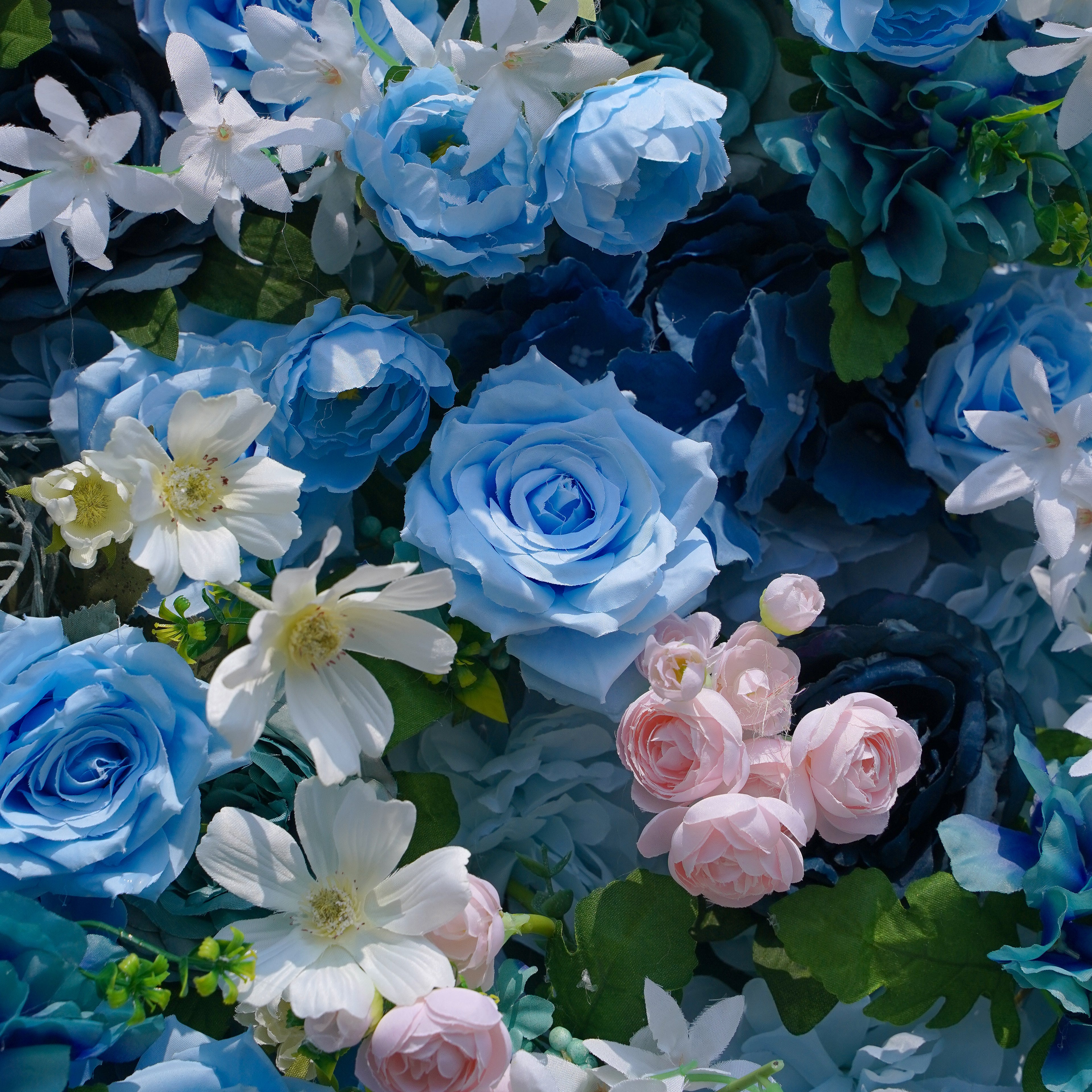 Andrea:5D 2023 New Fabric Artificial Flower Wall Rolling Up Curtain Flower Wall 8ft*8ft - R136 Rose Morning