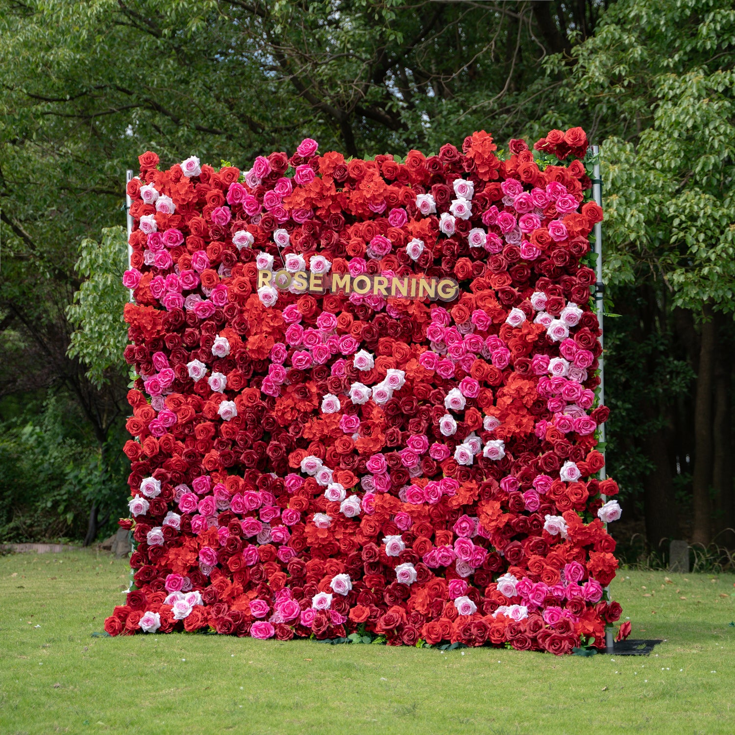 Angelica:4D Fabric Artificial zip up curtain flower wall 8ft*8ft