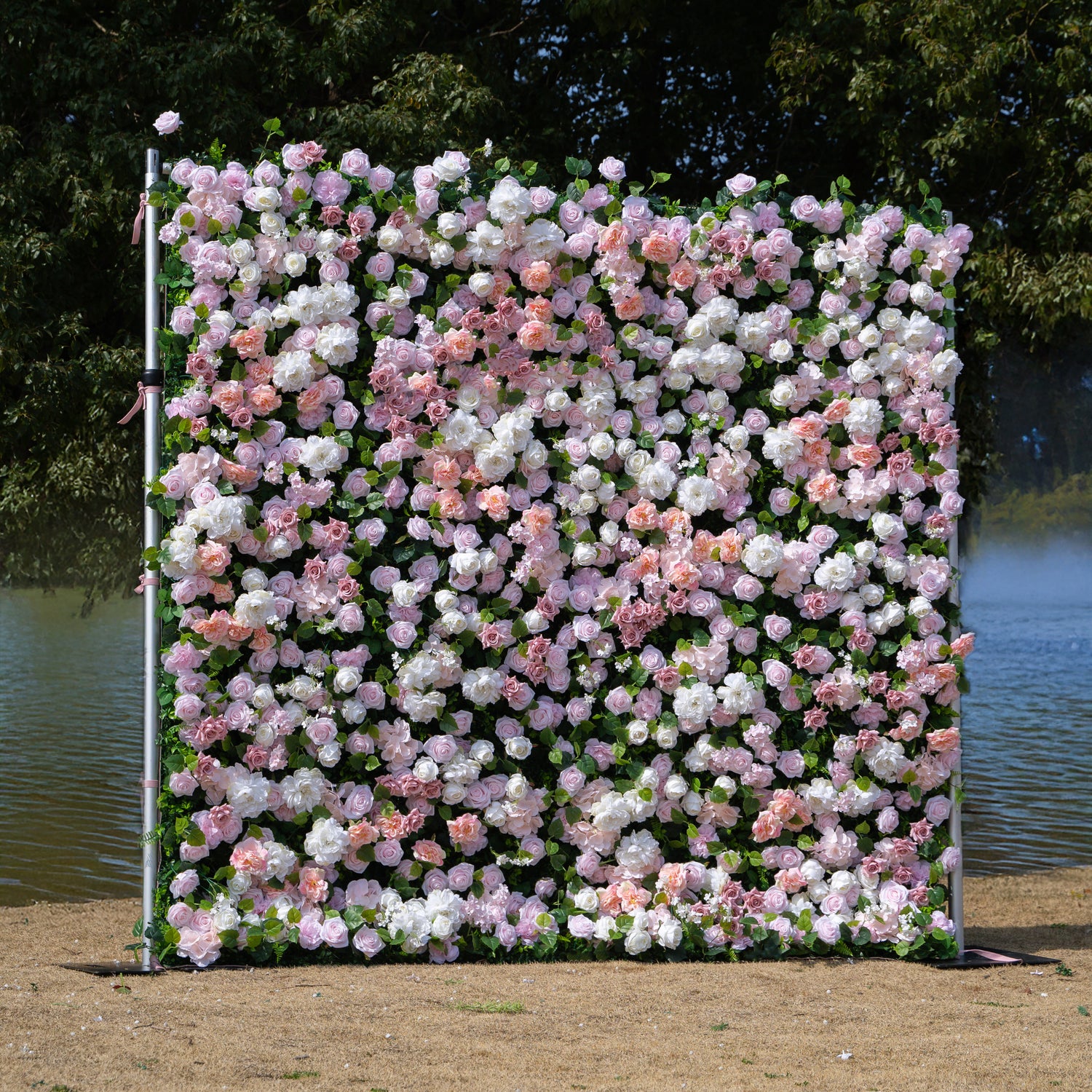 Arabella:3D Fabric Artificial rolling up curtain flower wall