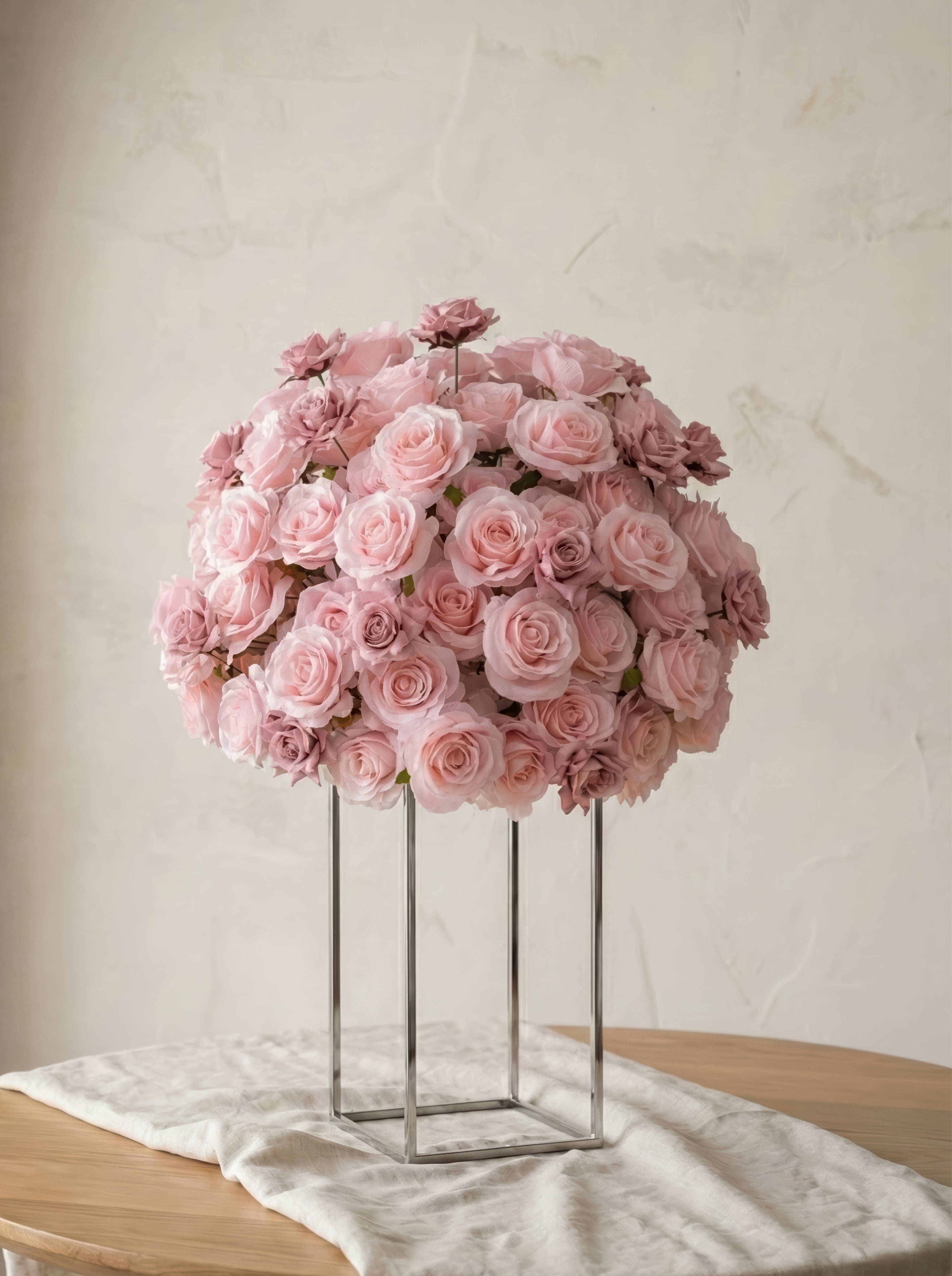 Aurelle: Pink Flower Ball Flower Centerpiece Bouquet Table Decoration