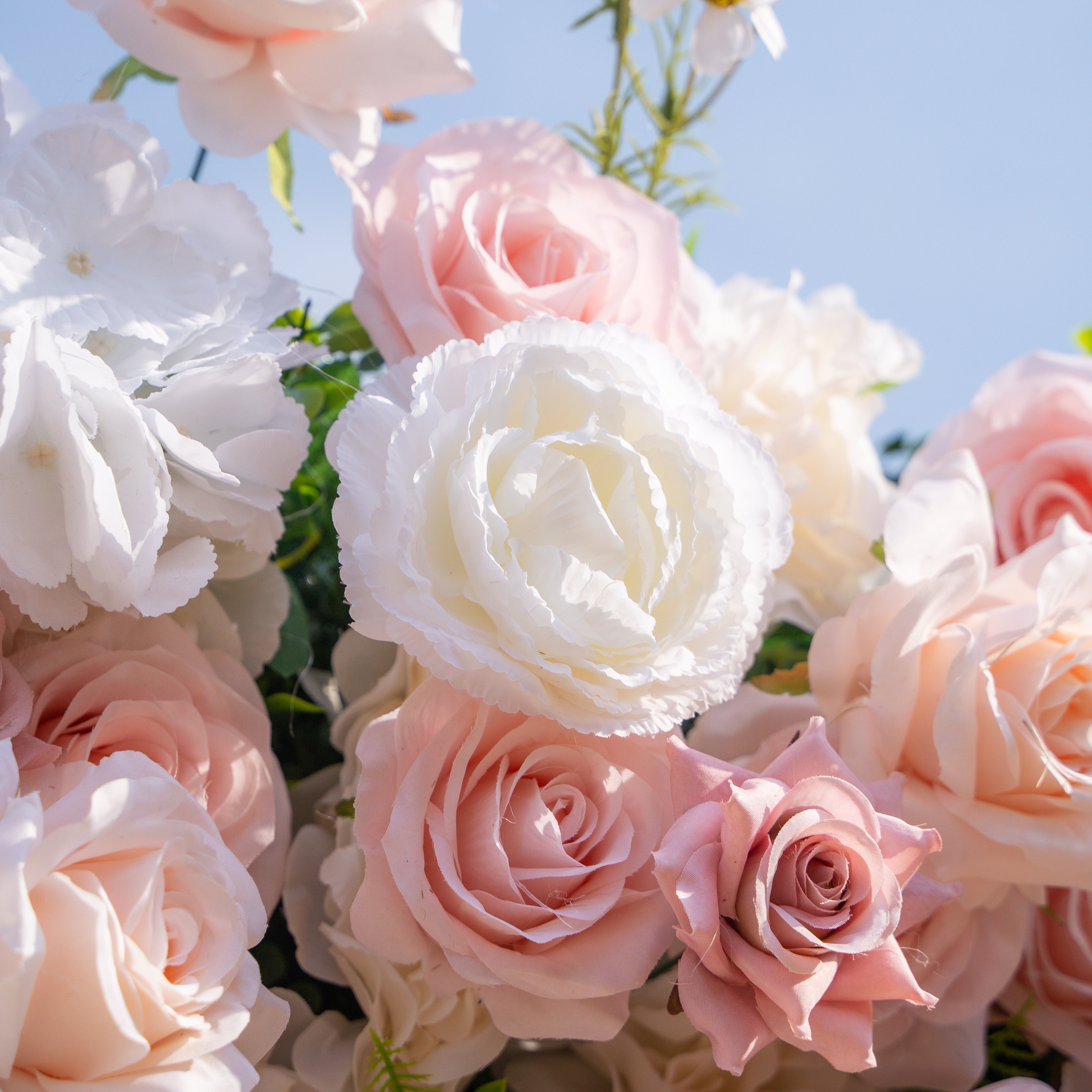 Solara: 3D Fabric Artificial rolling up curtain flower wall